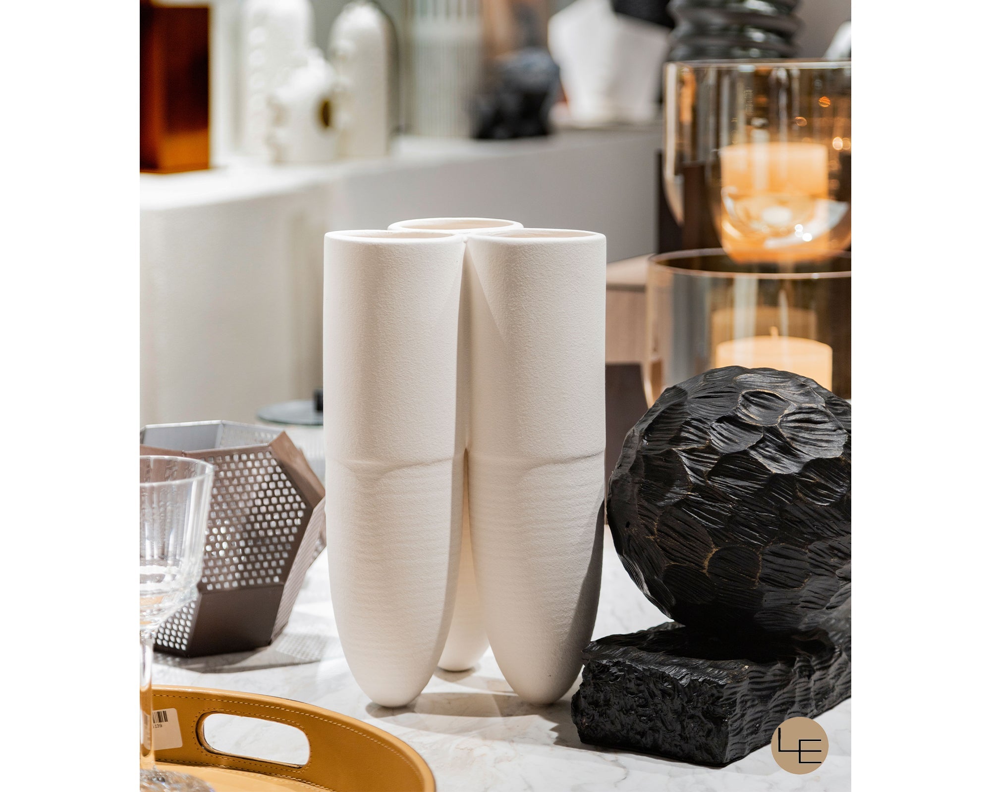 Torpedo Vase - White Ceramic