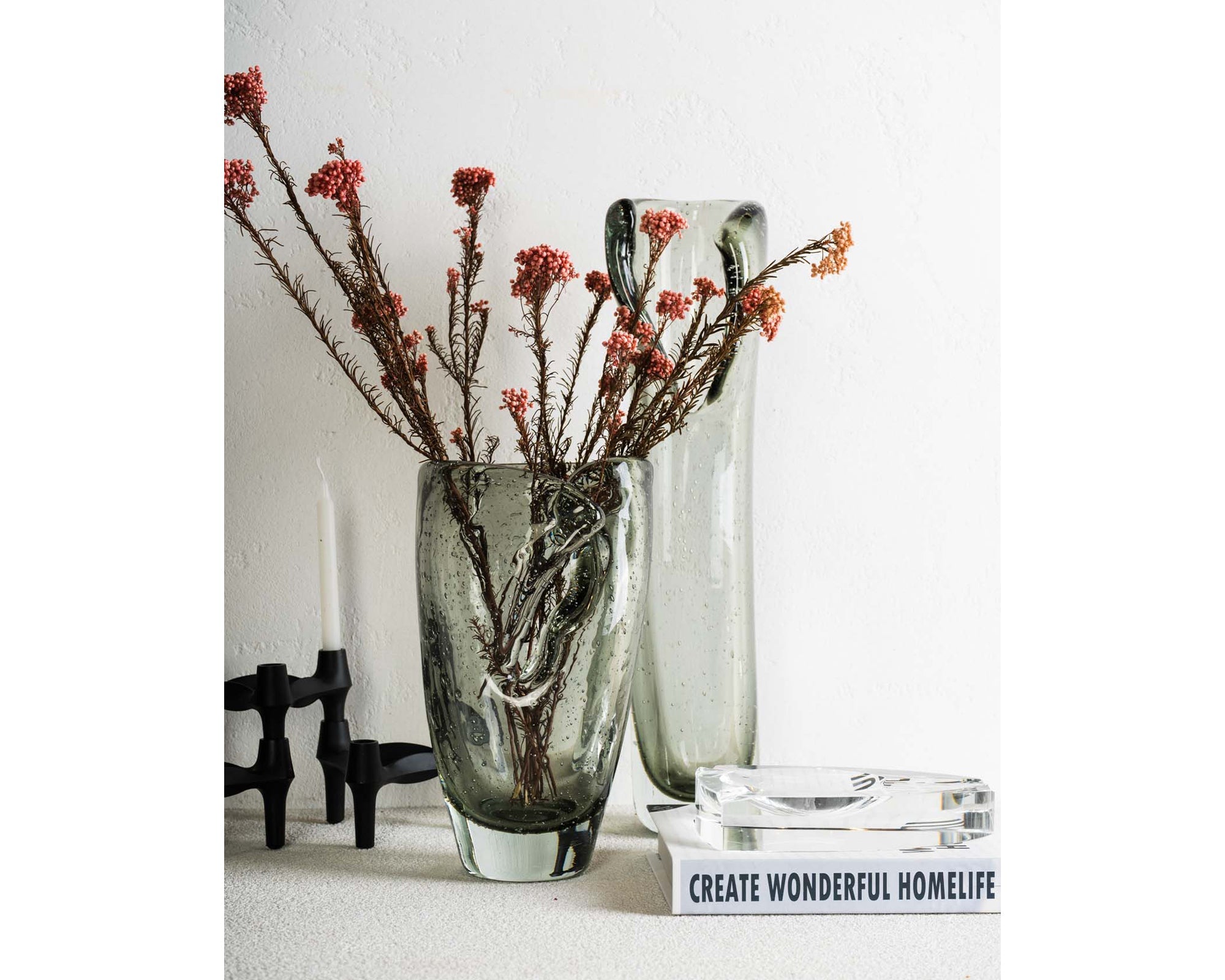 Elise Vase - Green Glass