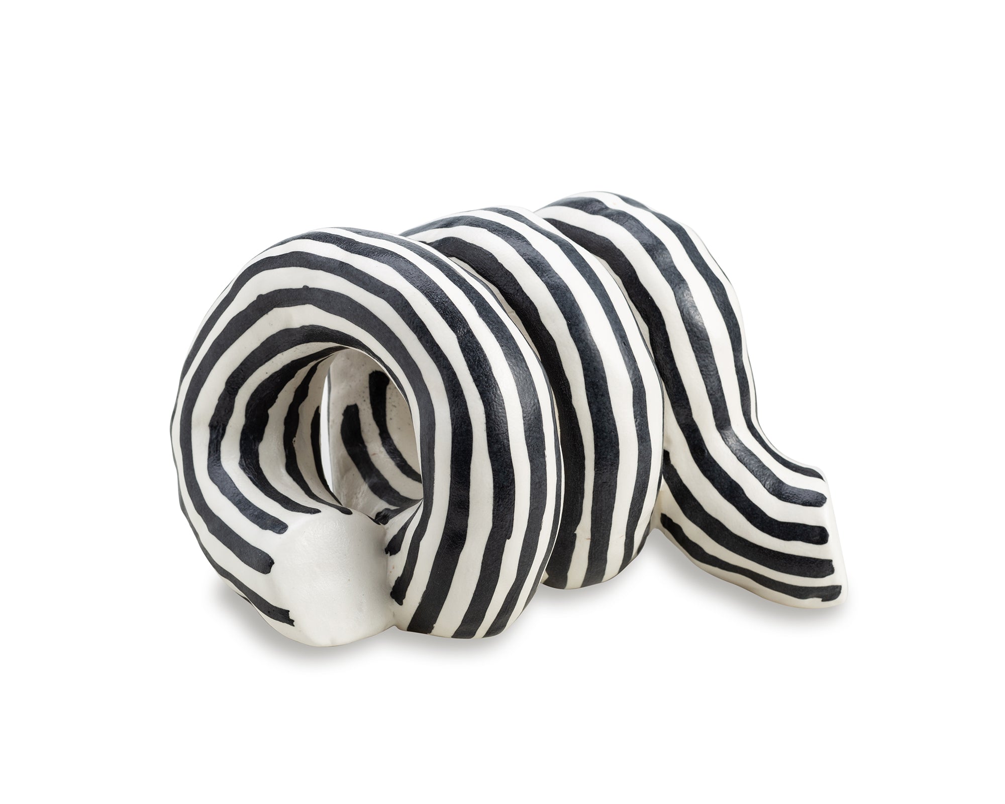 Savoy III Sculpture - Black and White Ceramic