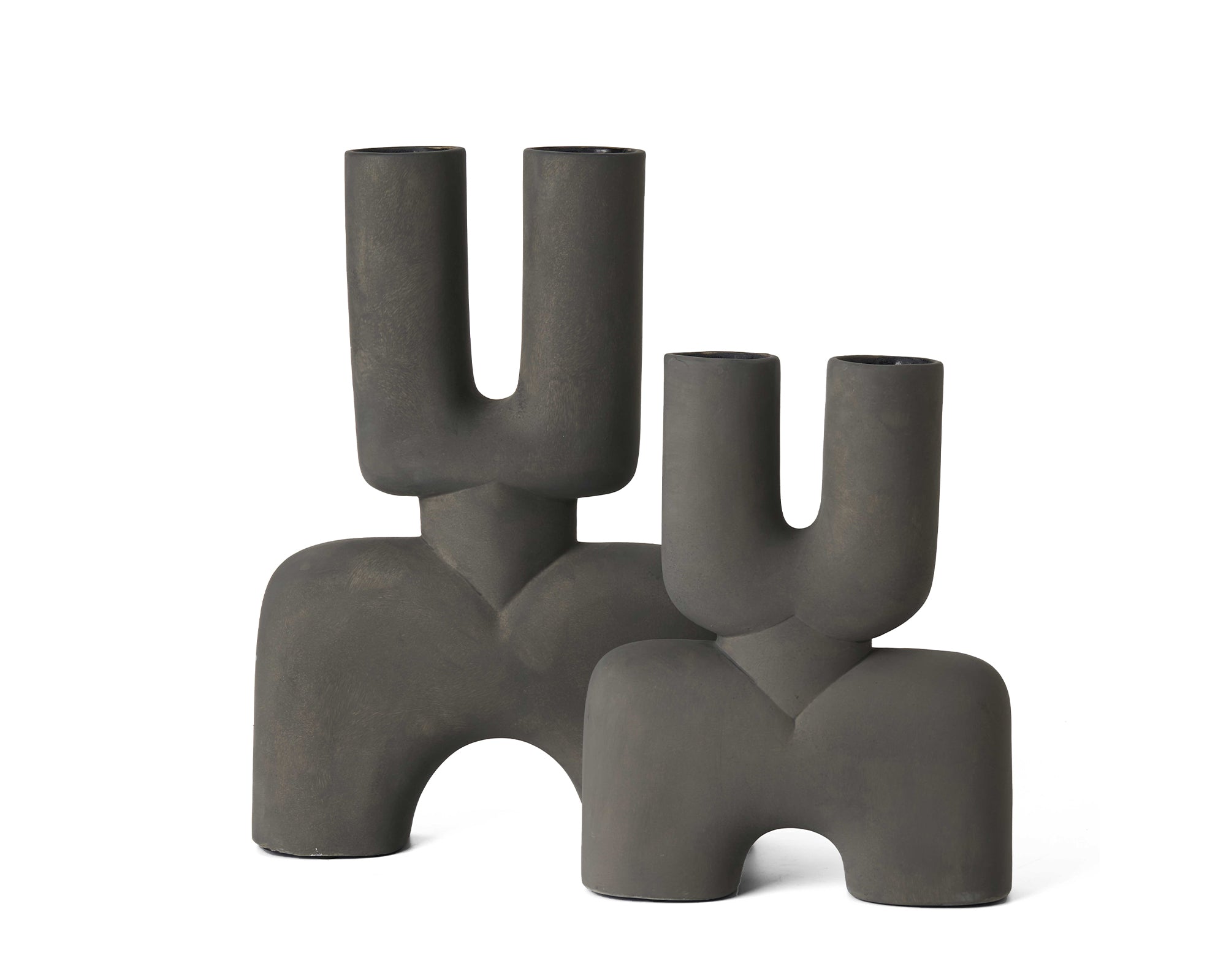 Agnes Vases (Set of 2) - Ceramic Grey