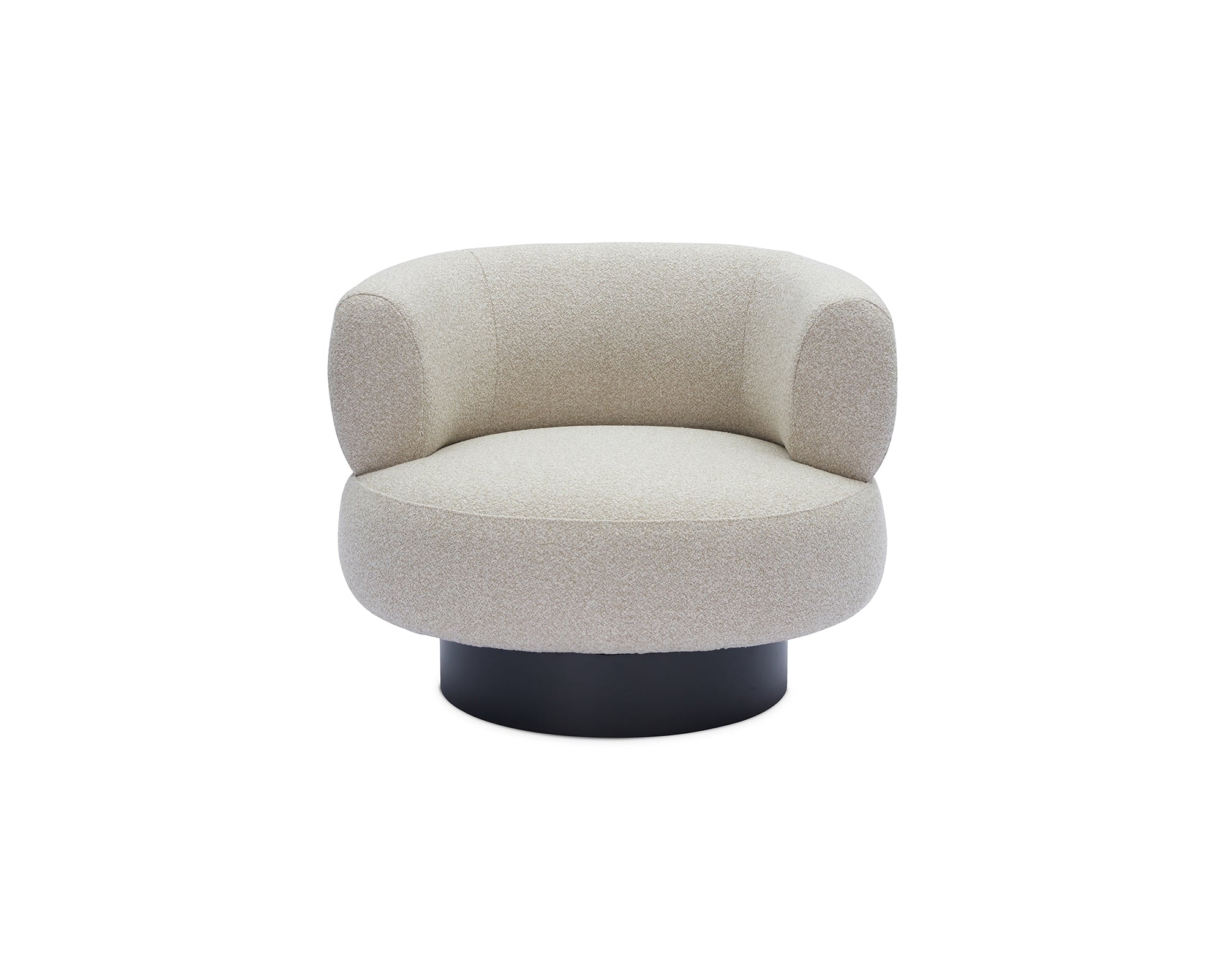 Redeo Swivel Occasional Chair - Capella Sand | Matt Black Metal