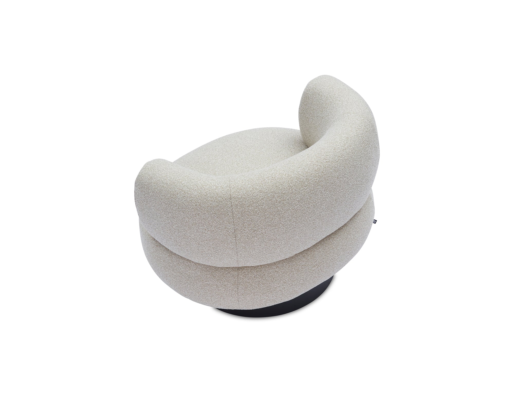Redeo Swivel Occasional Chair - Capella Sand | Matt Black Metal