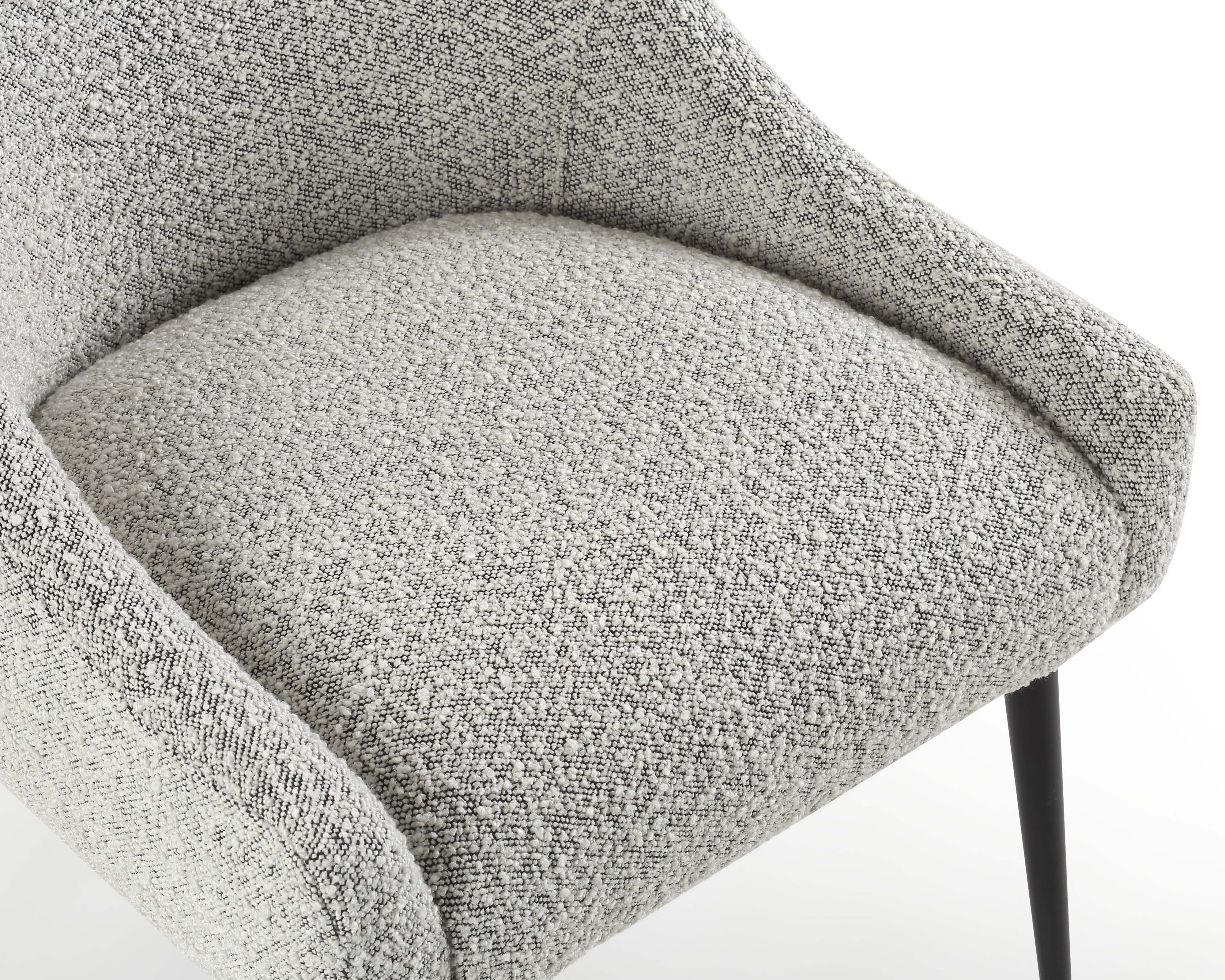 Cohen Dining Chair - Boucle Whisk/Matt Black