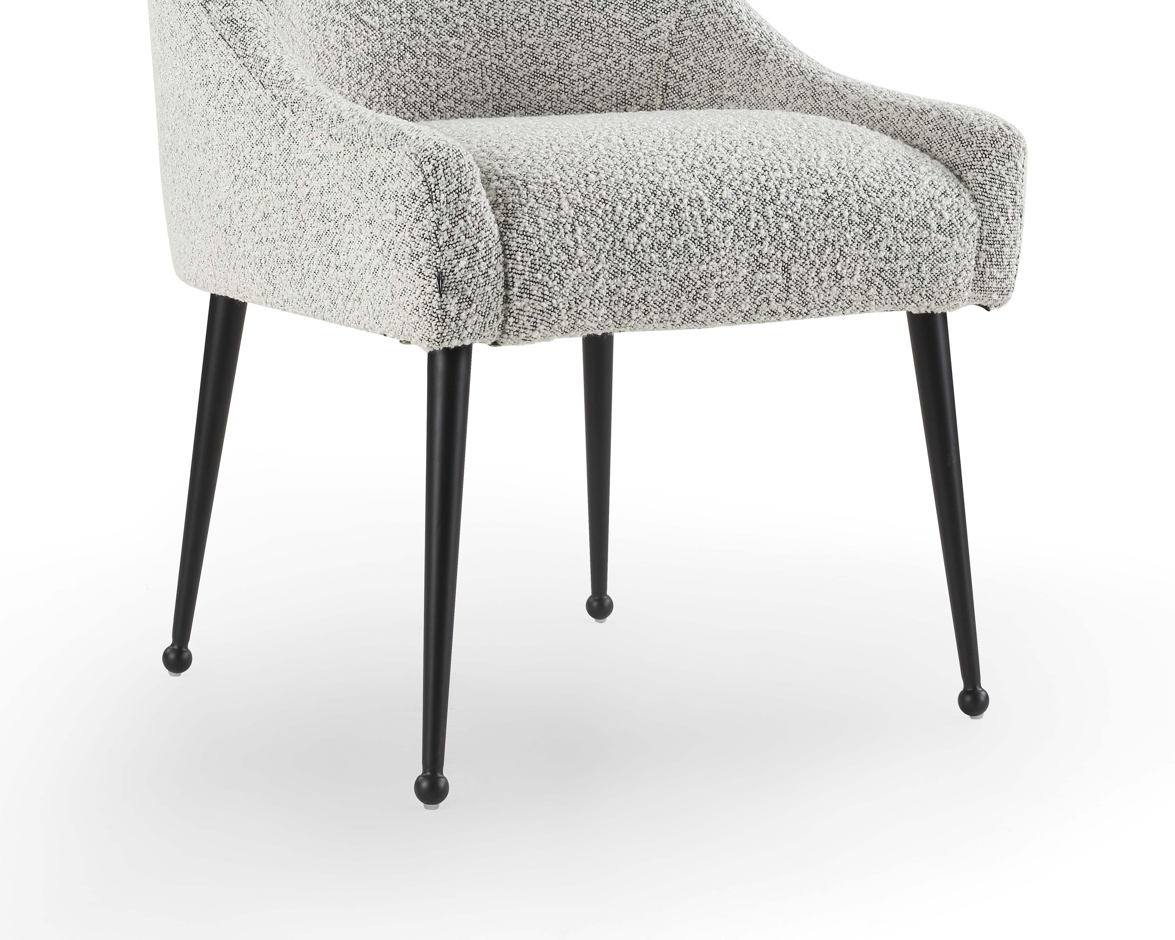Cohen Dining Chair - Boucle Whisk/Matt Black