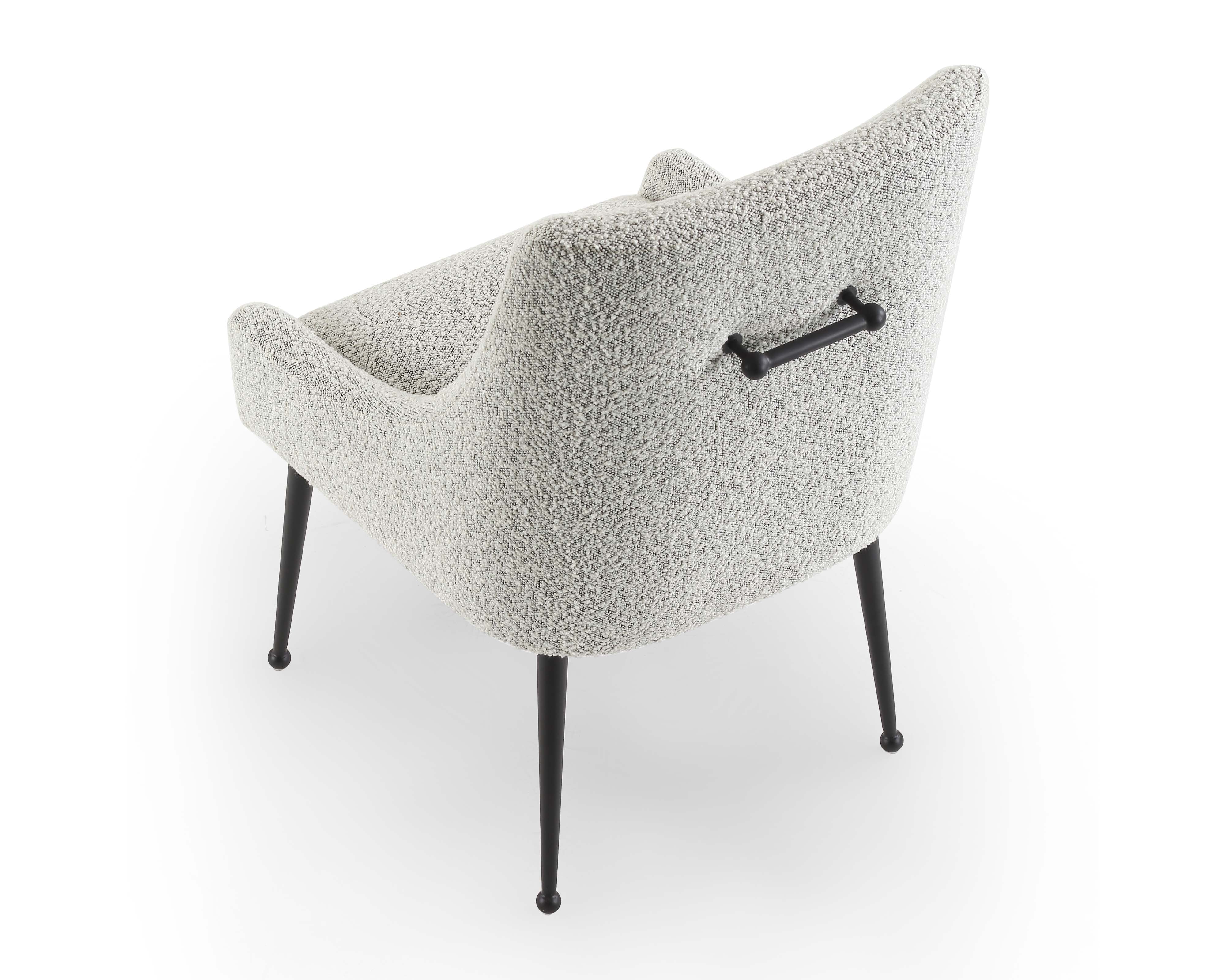 Cohen Dining Chair - Boucle Whisk/Matt Black