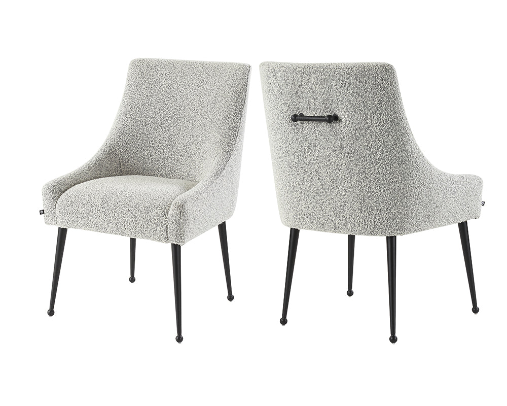 Cohen Dining Chair - Boucle Whisk/Matt Black