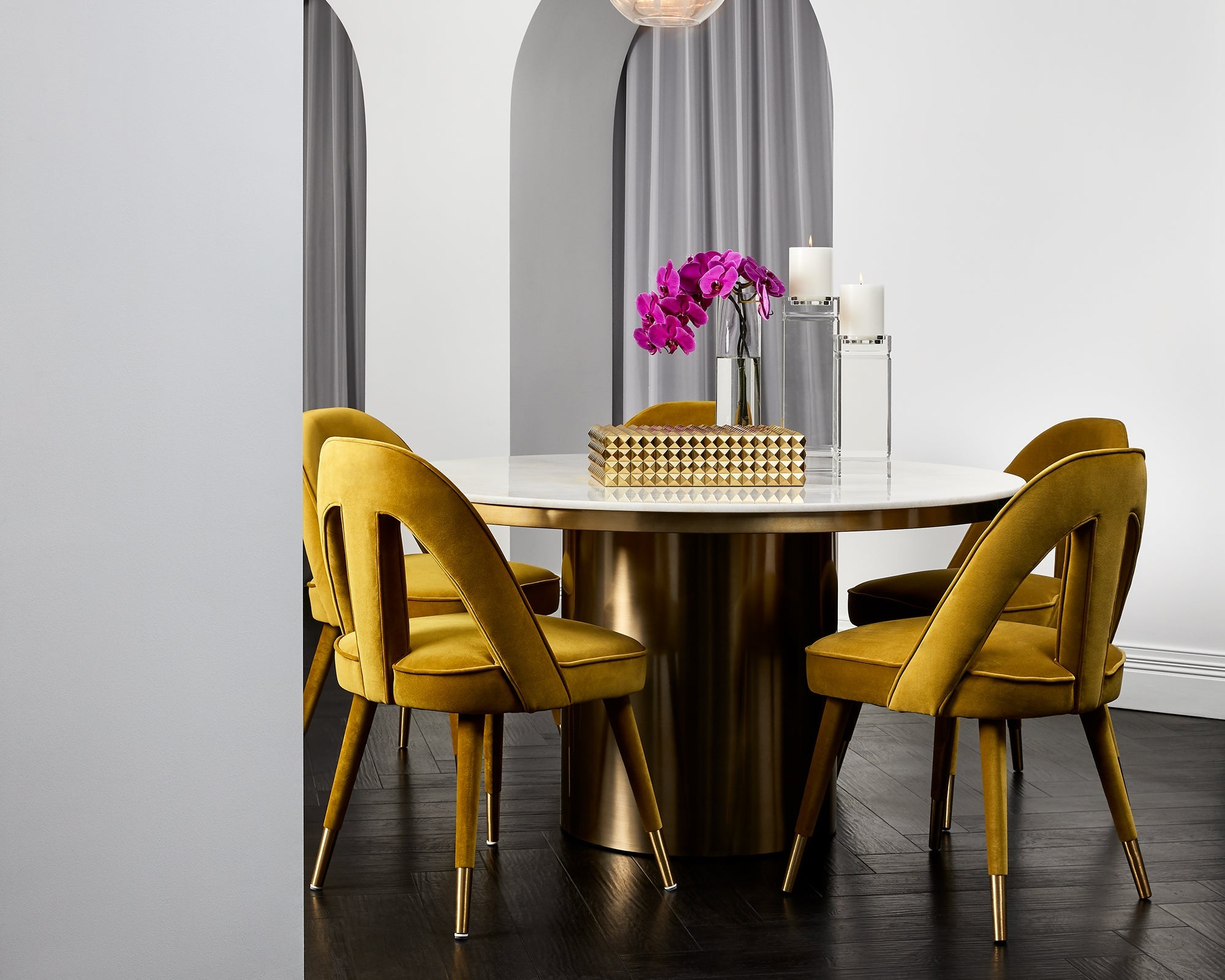 Pigalle Dining Chair - Kaster II Mustard Velvet