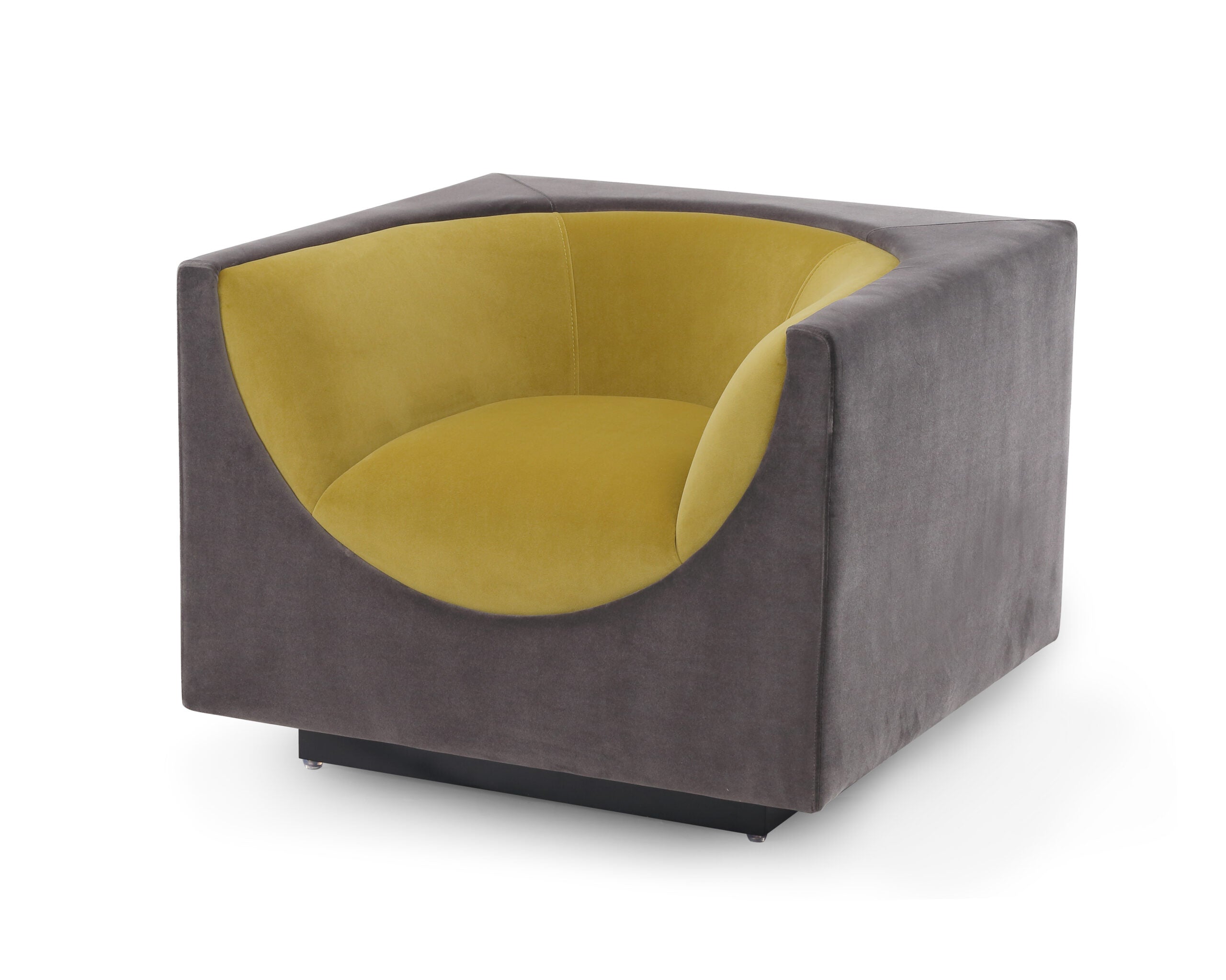 Era Occasional Chair - Kaster Slate & Mustard Velvet