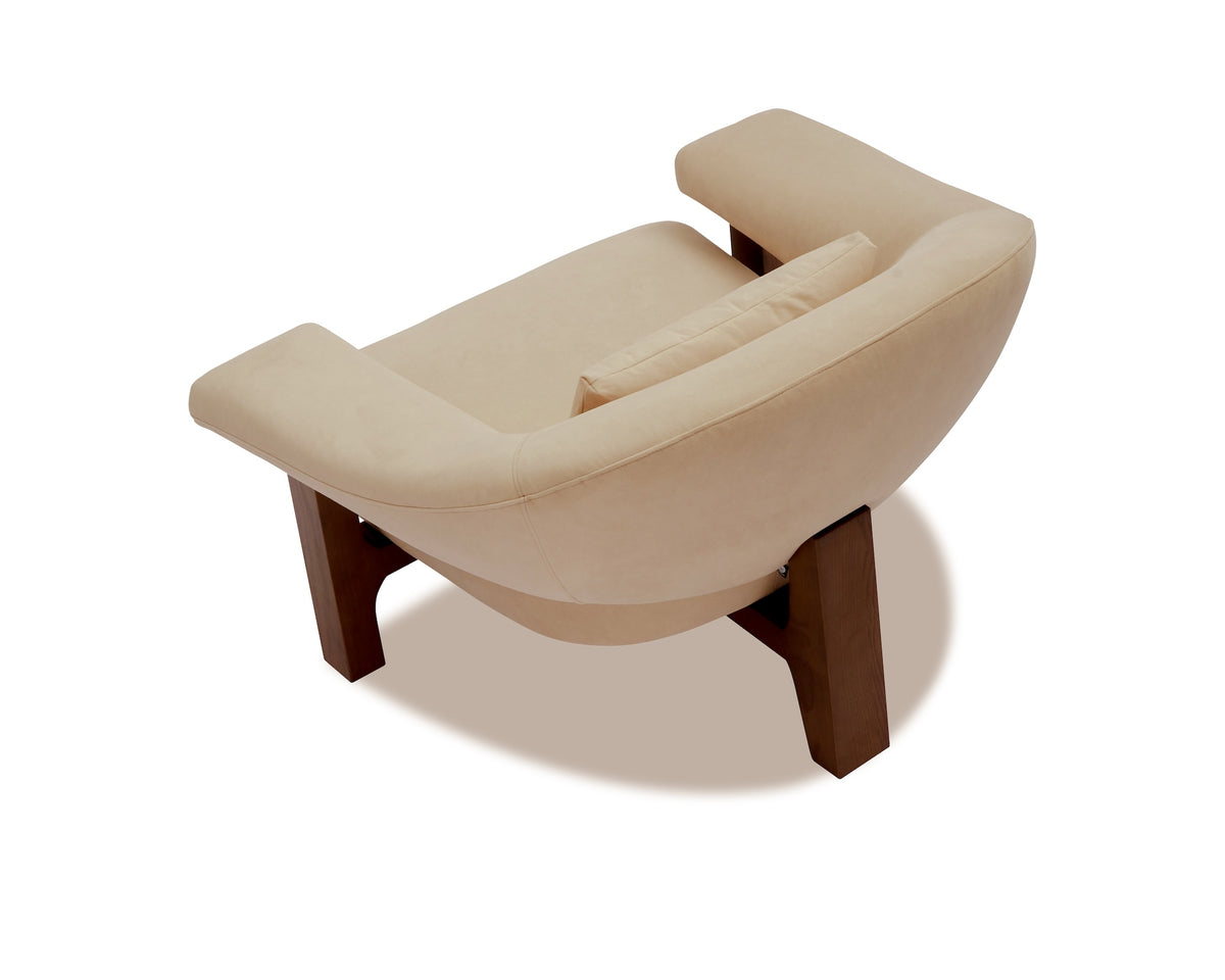 Riviera Occasional Chair - Hopper Desert | Dark Brown Solid Wood