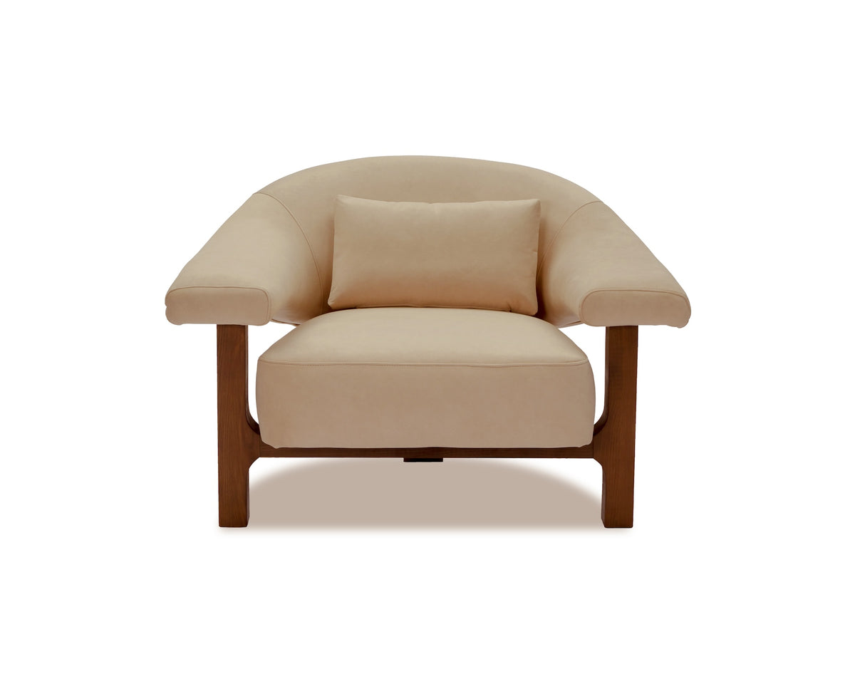 Riviera Occasional Chair - Hopper Desert | Dark Brown Solid Wood