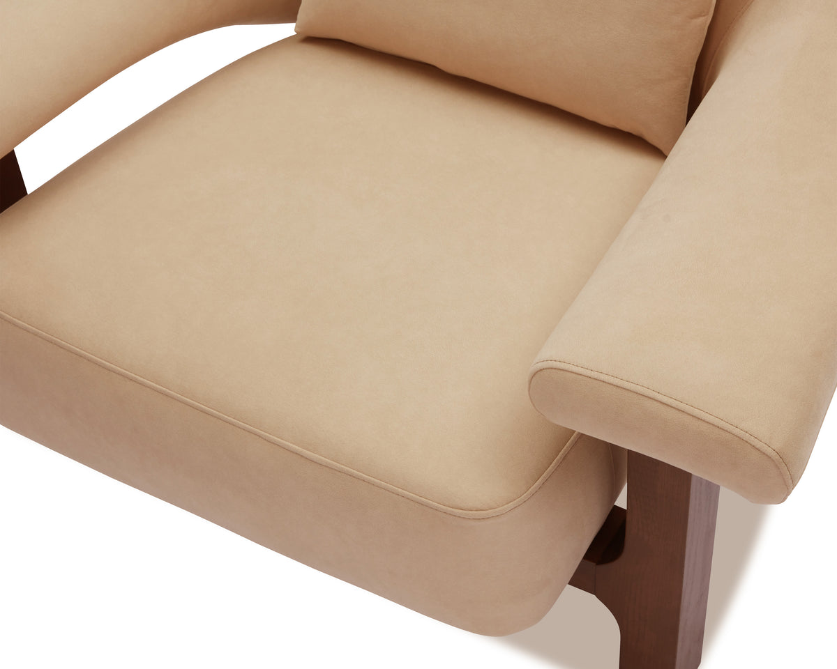 Riviera Occasional Chair - Hopper Desert | Dark Brown Solid Wood