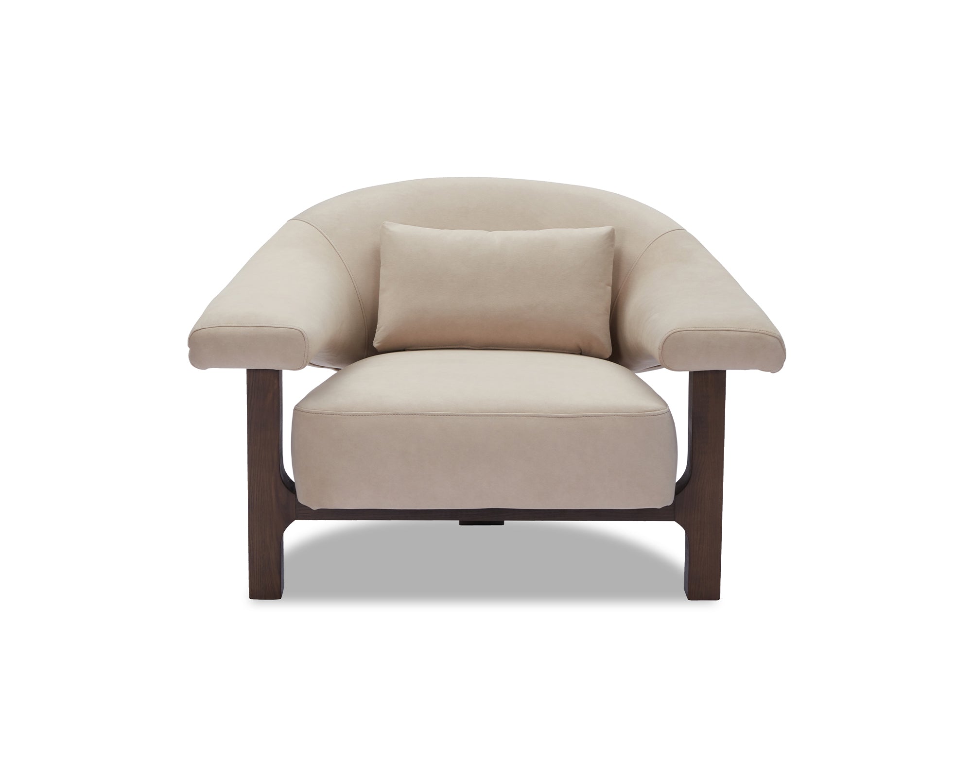 Riviera Occasional Chair - Hopper Desert | Dark Brown Solid Wood