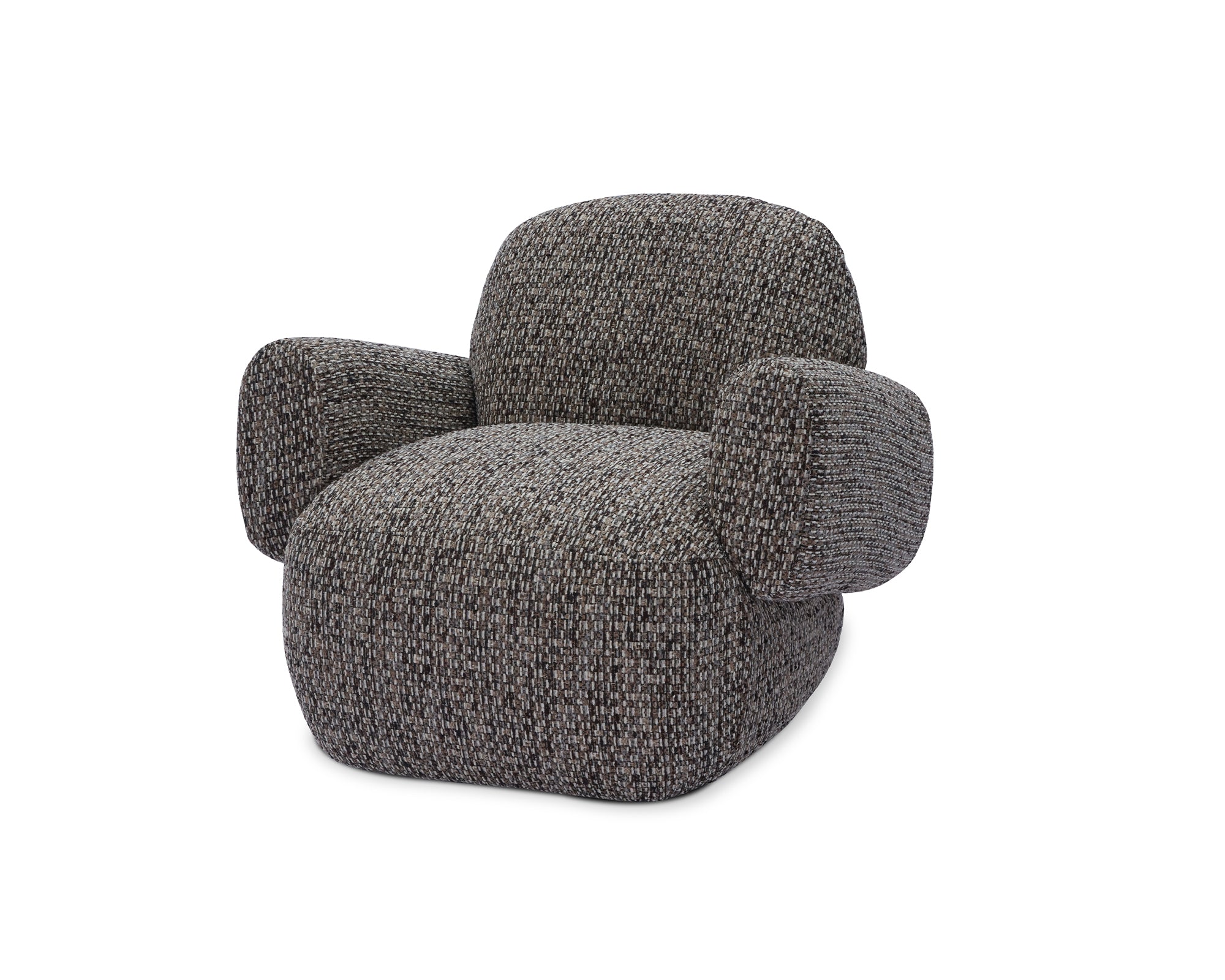 Bolton Swivel Occasional Chair - Tetru Terra | Matt Black Metal
