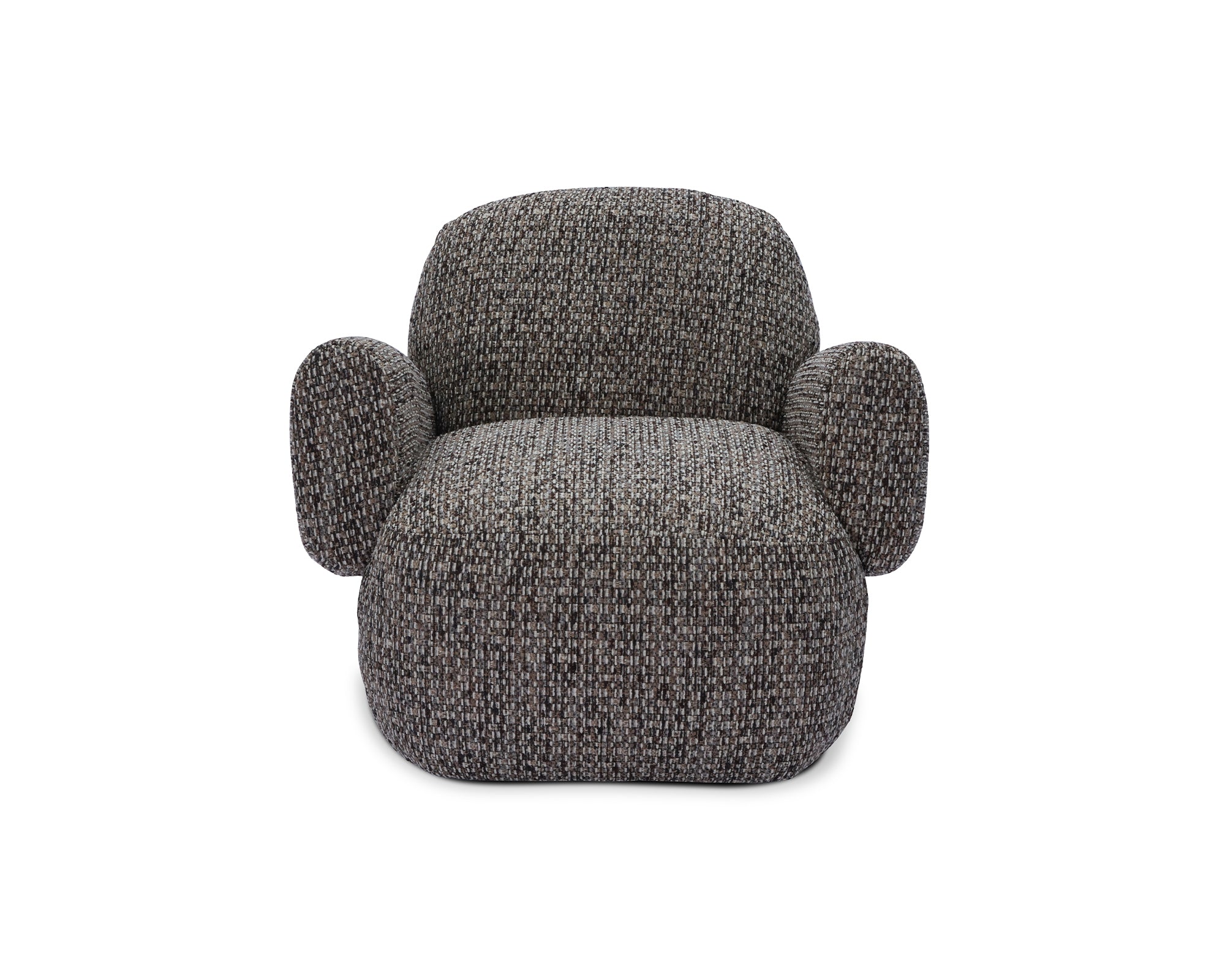 Bolton Swivel Occasional Chair - Tetru Terra | Matt Black Metal