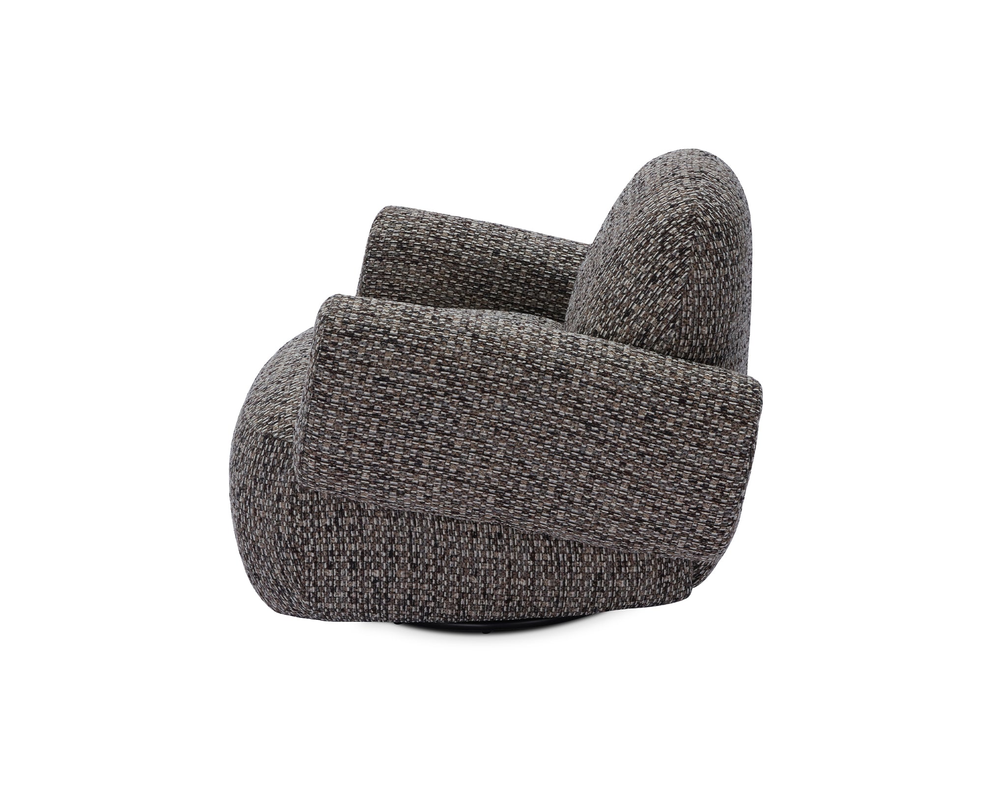 Bolton Swivel Occasional Chair - Tetru Terra | Matt Black Metal