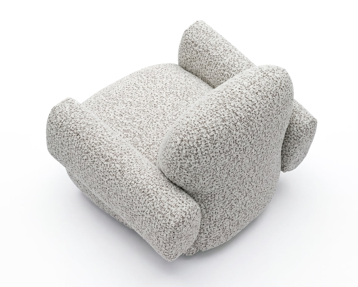 Bolton Swivel Occasional Chair - Ripley Grav | Matt Black Metal
