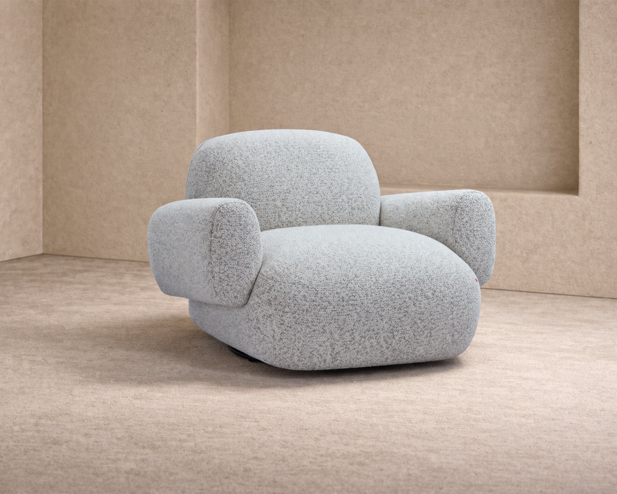 Bolton Swivel Occasional Chair - Ripley Grav | Matt Black Metal