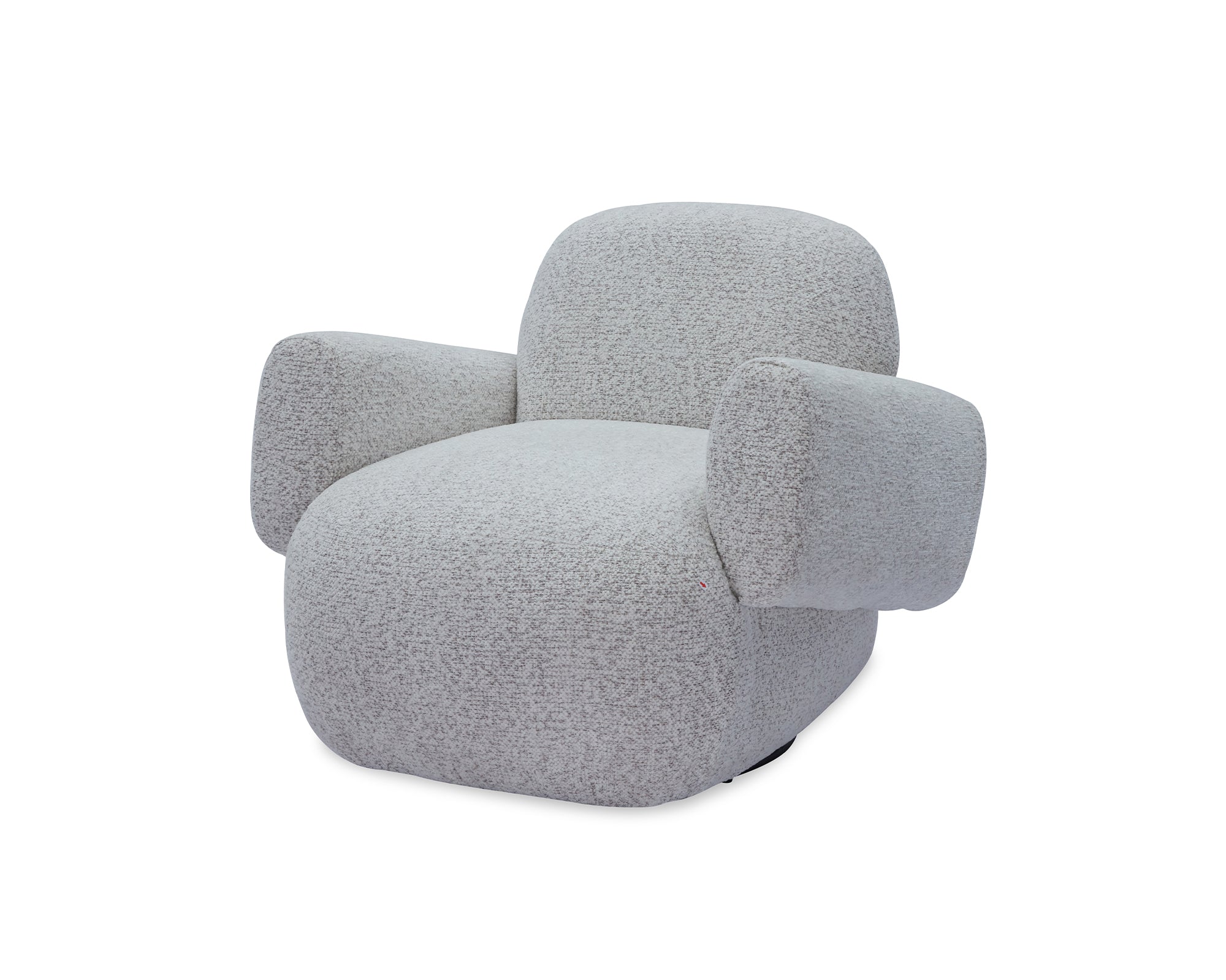 Bolton Swivel Occasional Chair - Ripley Grav | Matt Black Metal