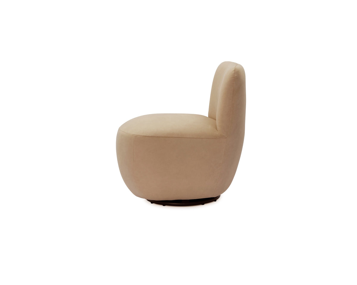 Hopper Swivel Occasional Chair - Hopper Desert | Matt Black Metal
