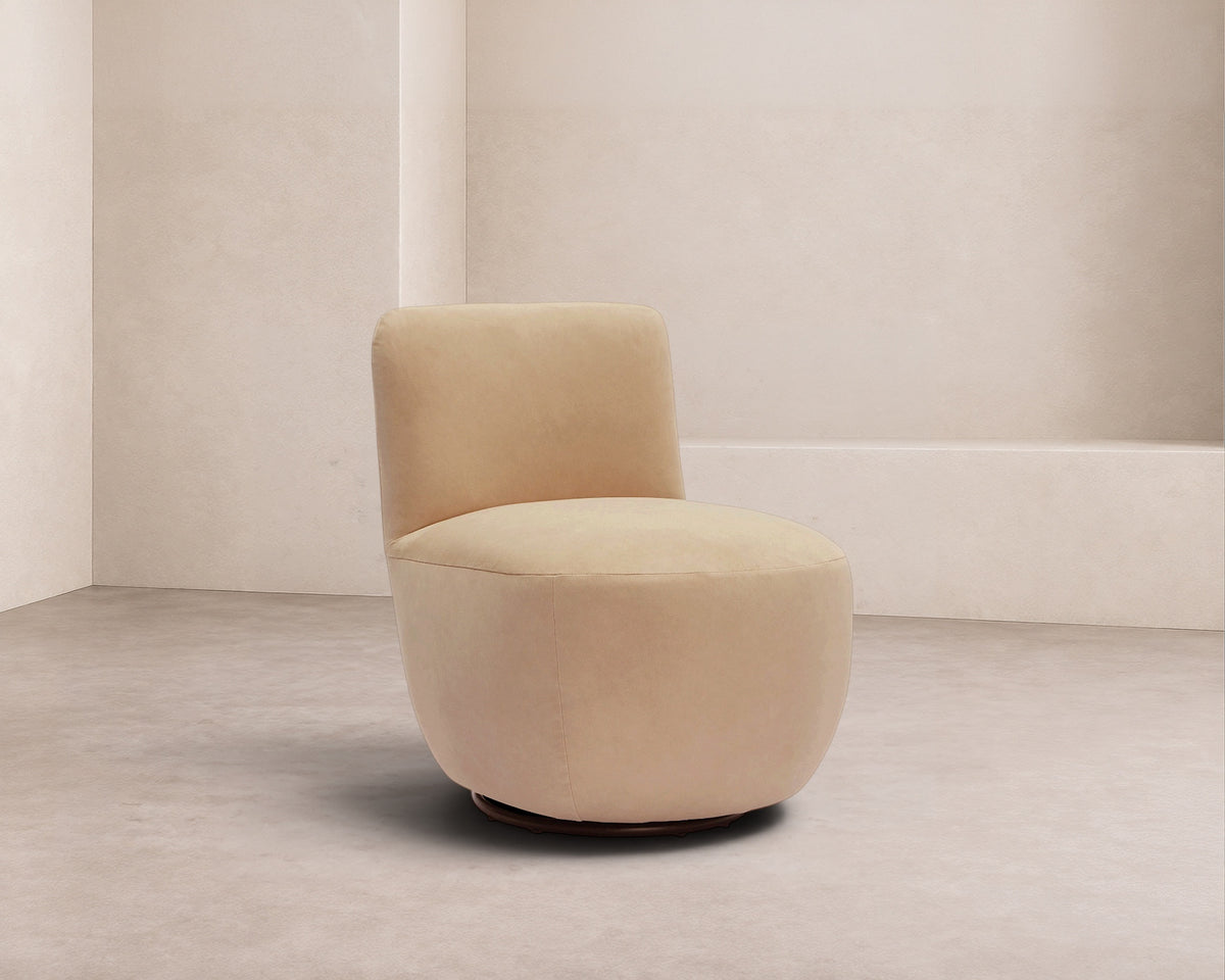 Hopper Swivel Occasional Chair - Hopper Desert | Matt Black Metal