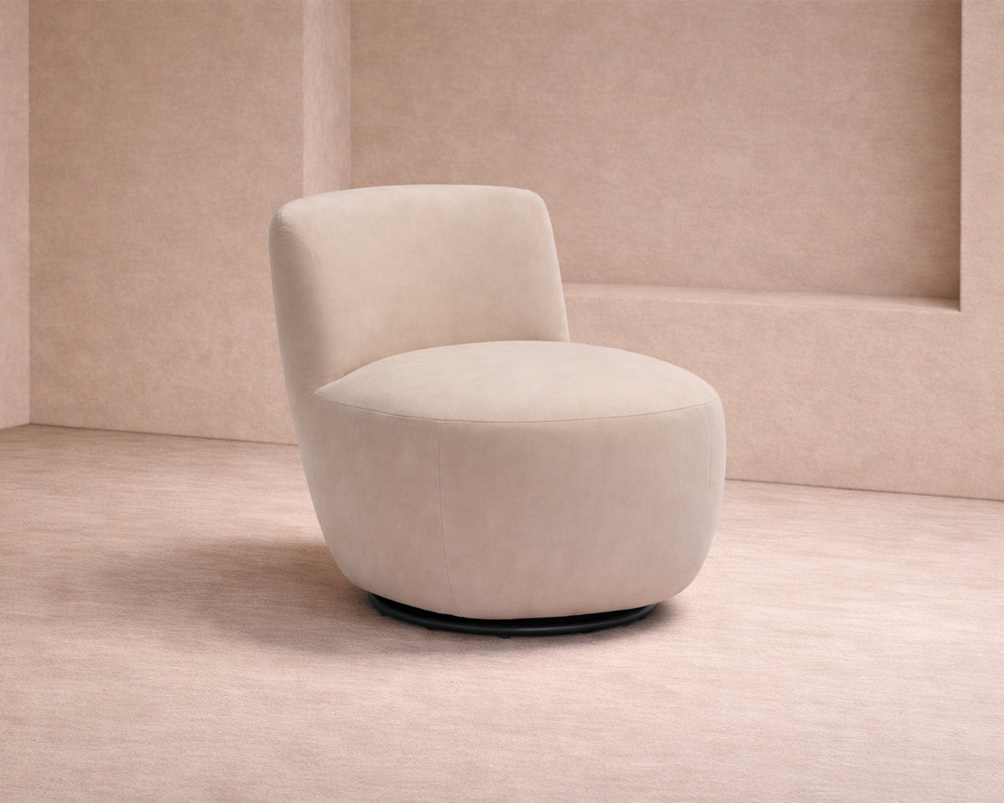 Hopper Swivel Occasional Chair - Hopper Desert | Matt Black Metal