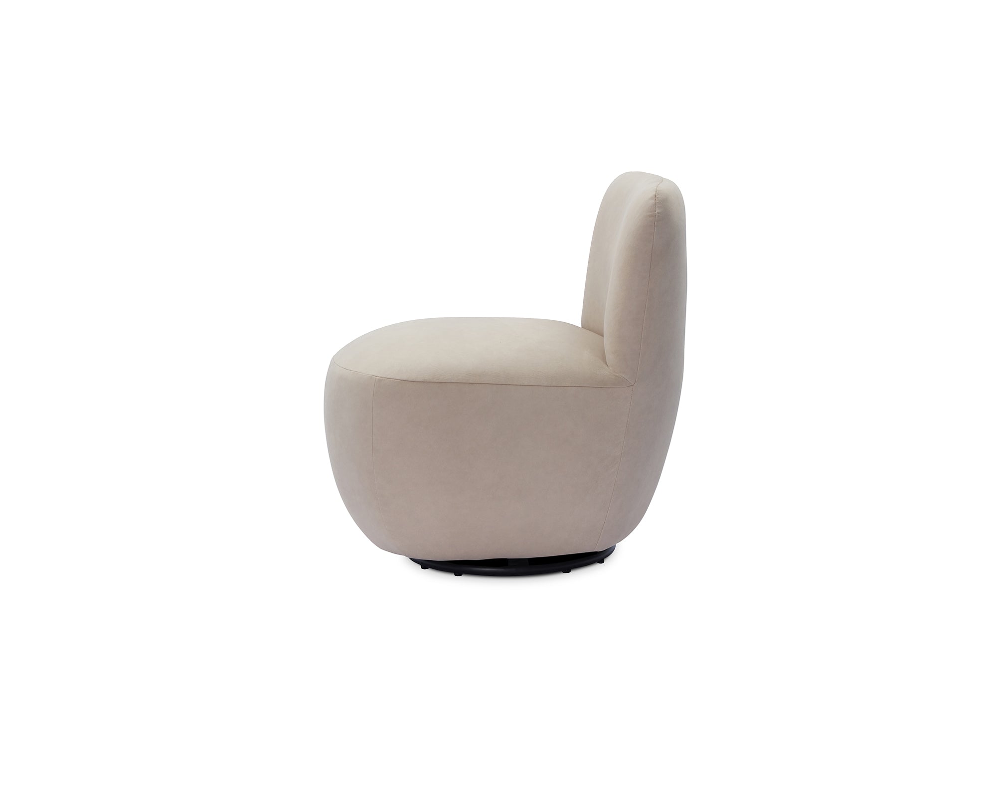 Hopper Swivel Occasional Chair - Hopper Desert | Matt Black Metal