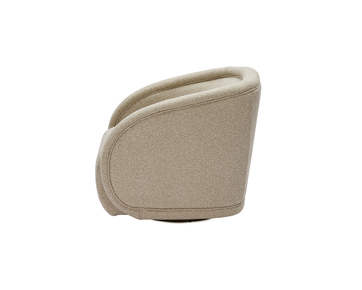 Alice Swivel Occasional Chair - Capella Sand | Matt Black Metal