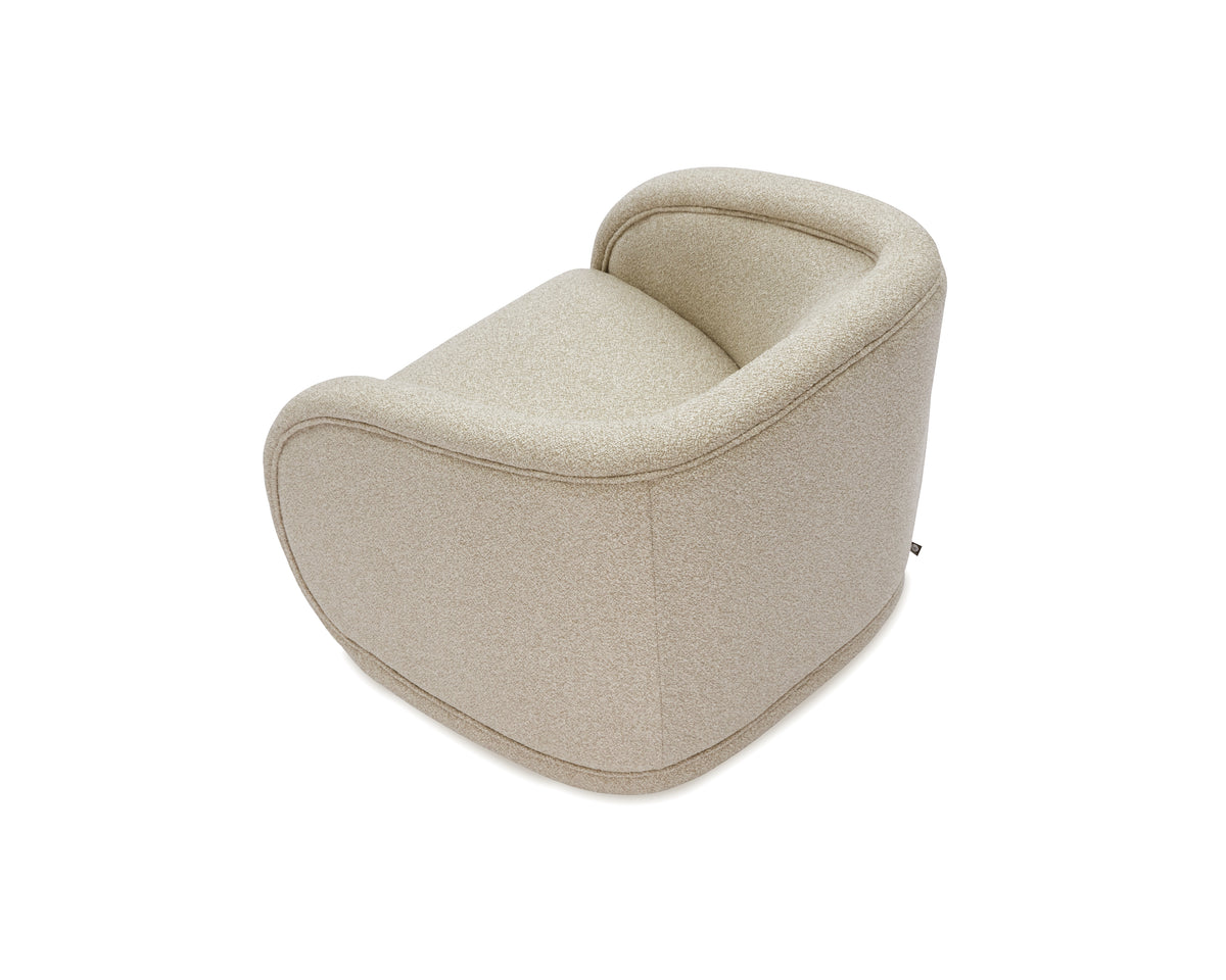 Alice Swivel Occasional Chair - Capella Sand | Matt Black Metal