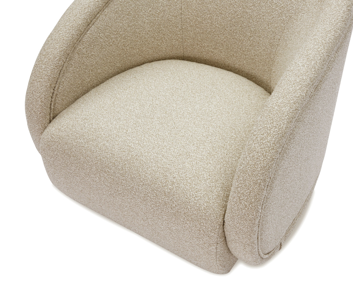 Alice Swivel Occasional Chair - Capella Sand | Matt Black Metal
