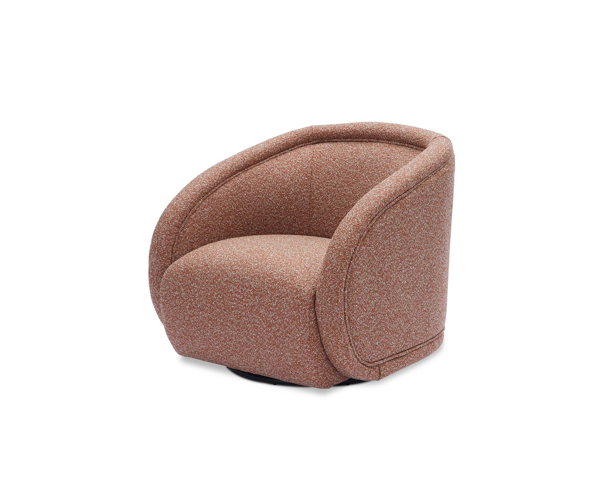 Alice Swivel Occasional Chair - Capella Clay | Matt Black Metal