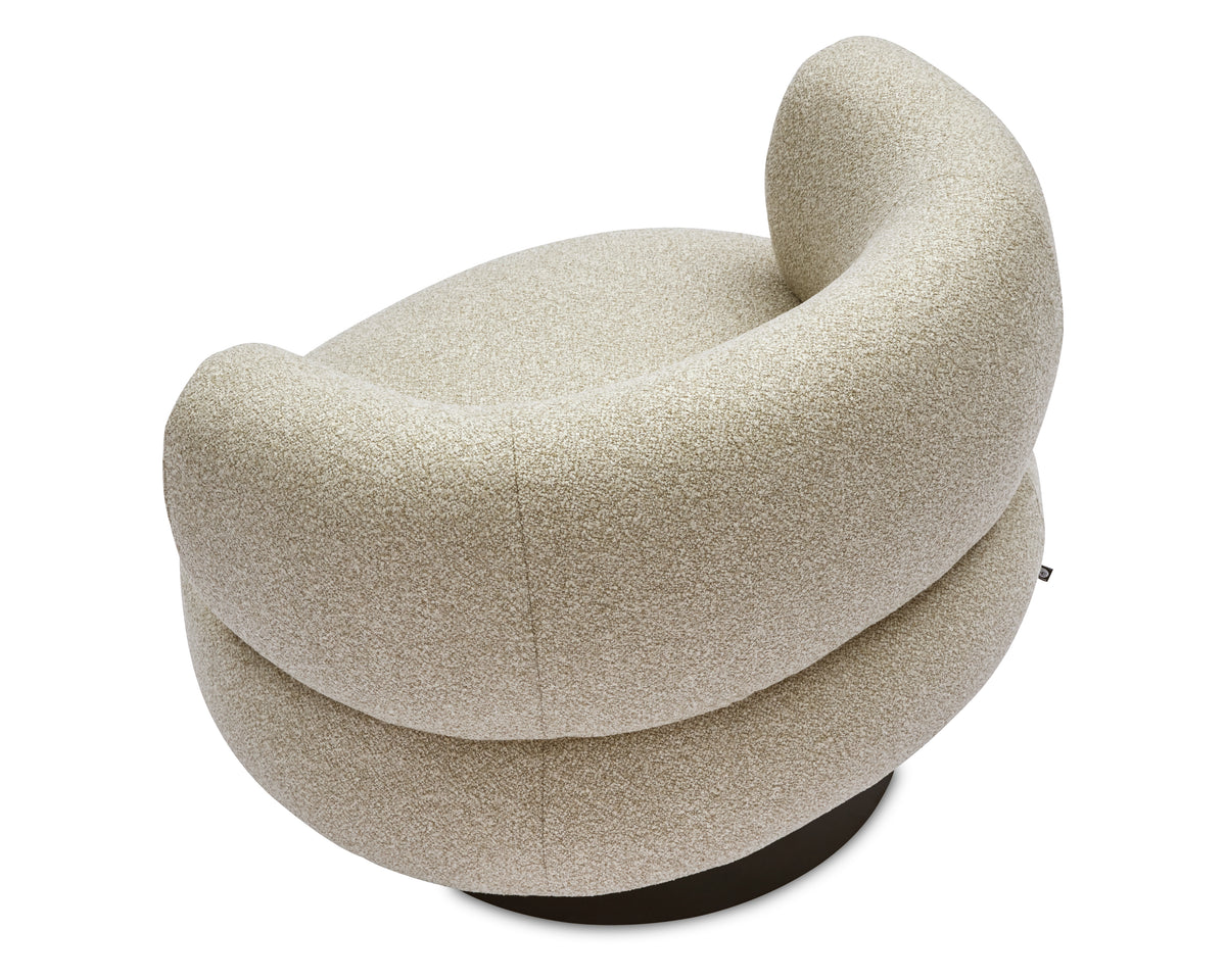 Redeo Swivel Occasional Chair - Capella Sand | Matt Black Metal