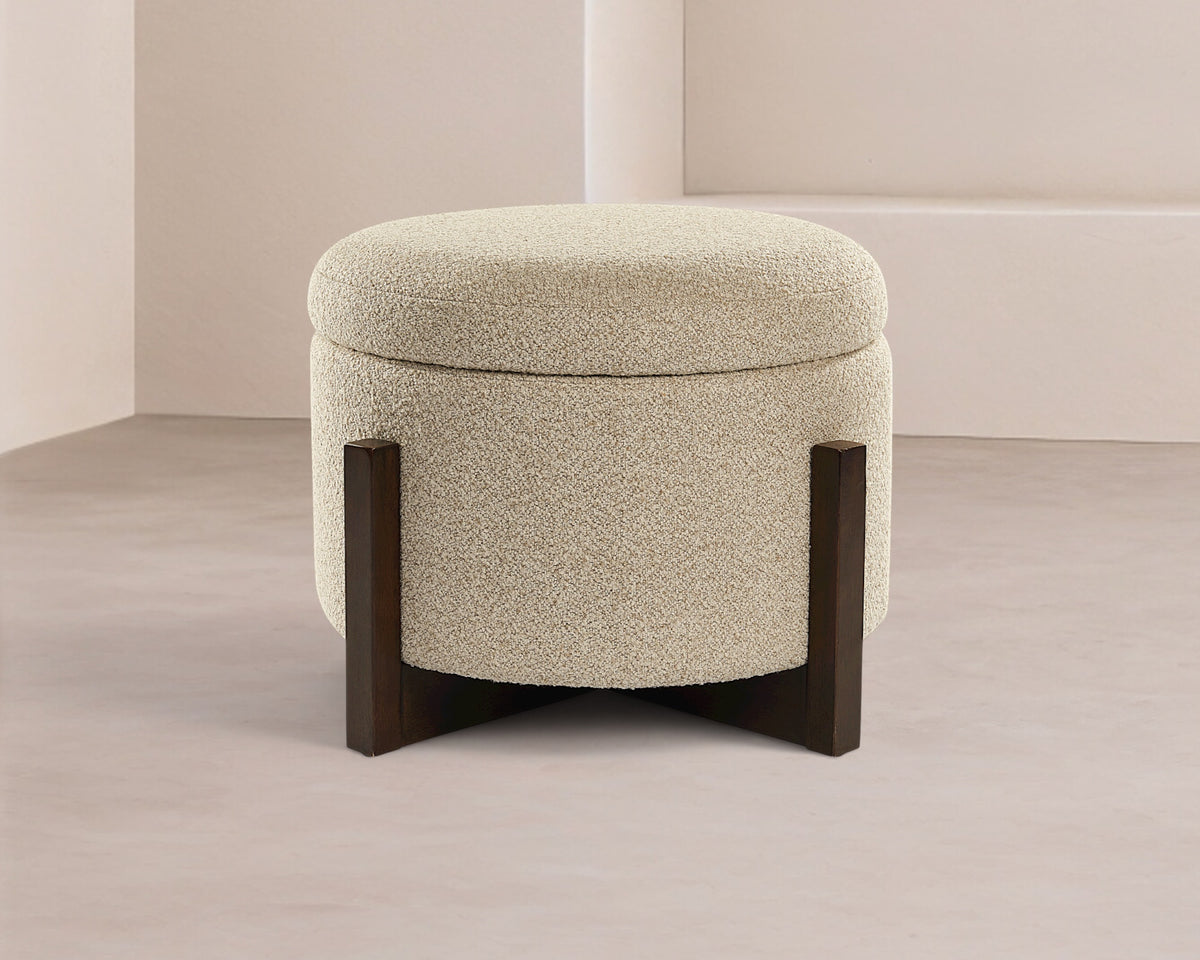 Asti Ottoman - Capella Sand/Ash Wood