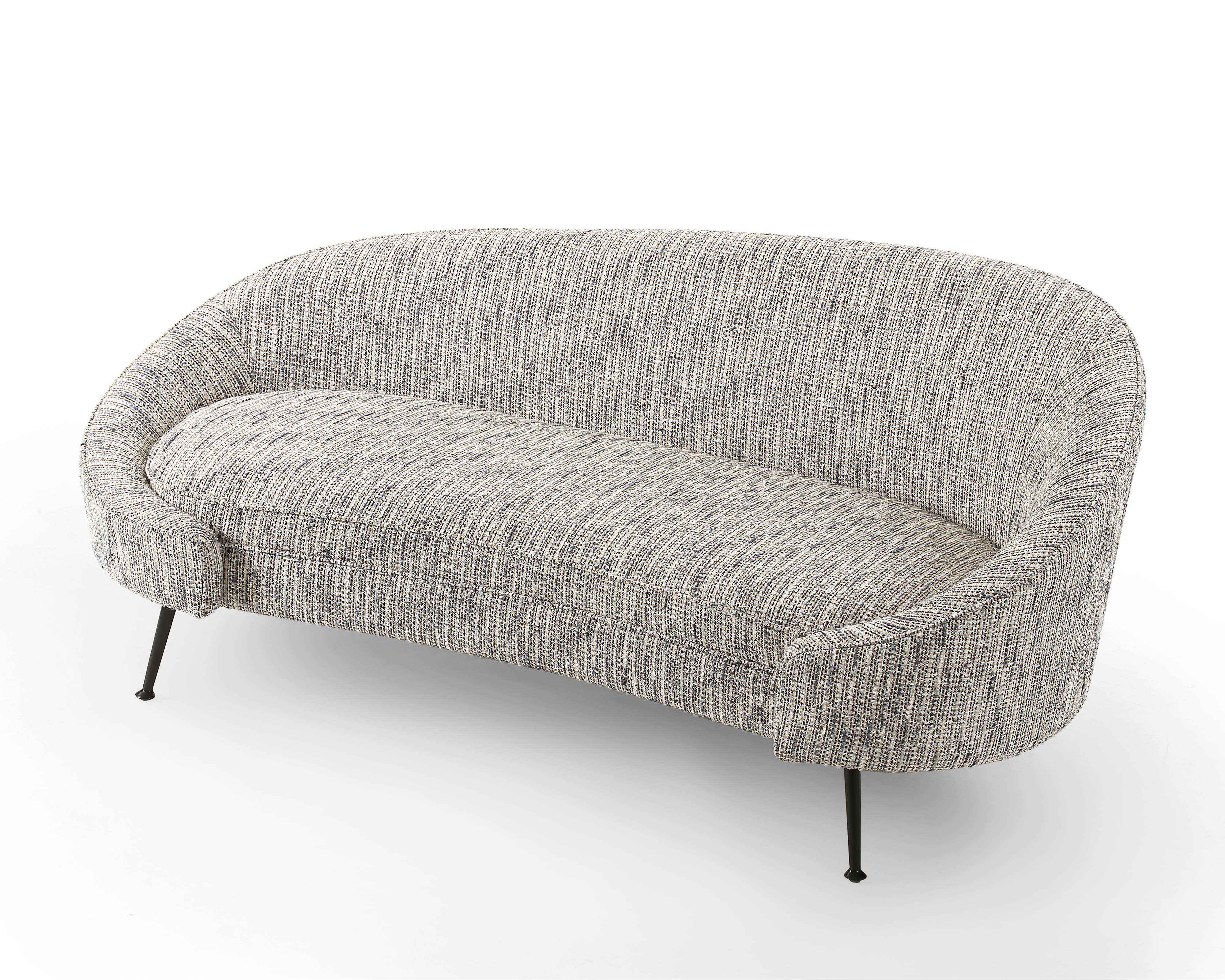 Aspen Sofa - Sherpa Grey/Matt Black