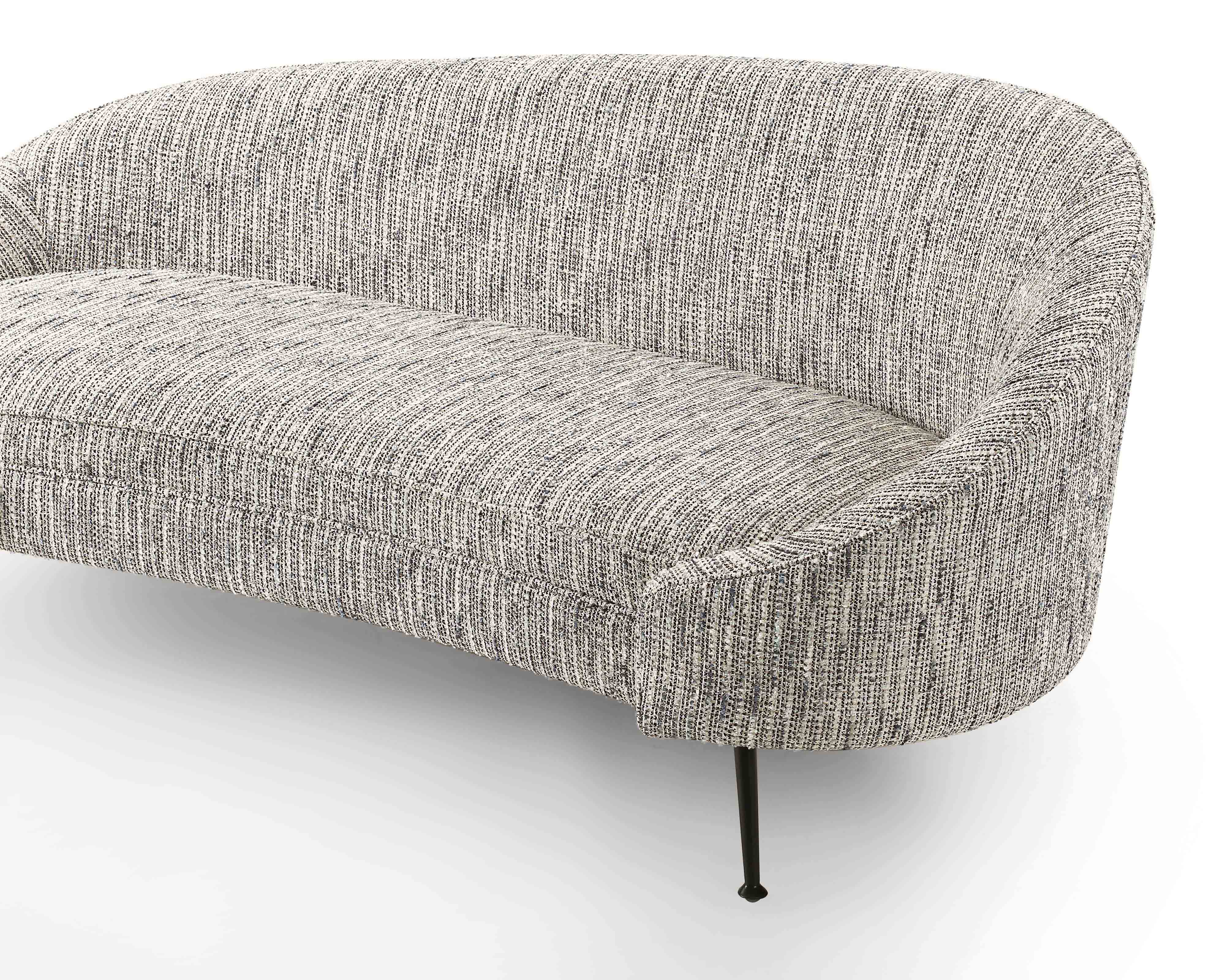 Aspen Sofa - Sherpa Grey/Matt Black