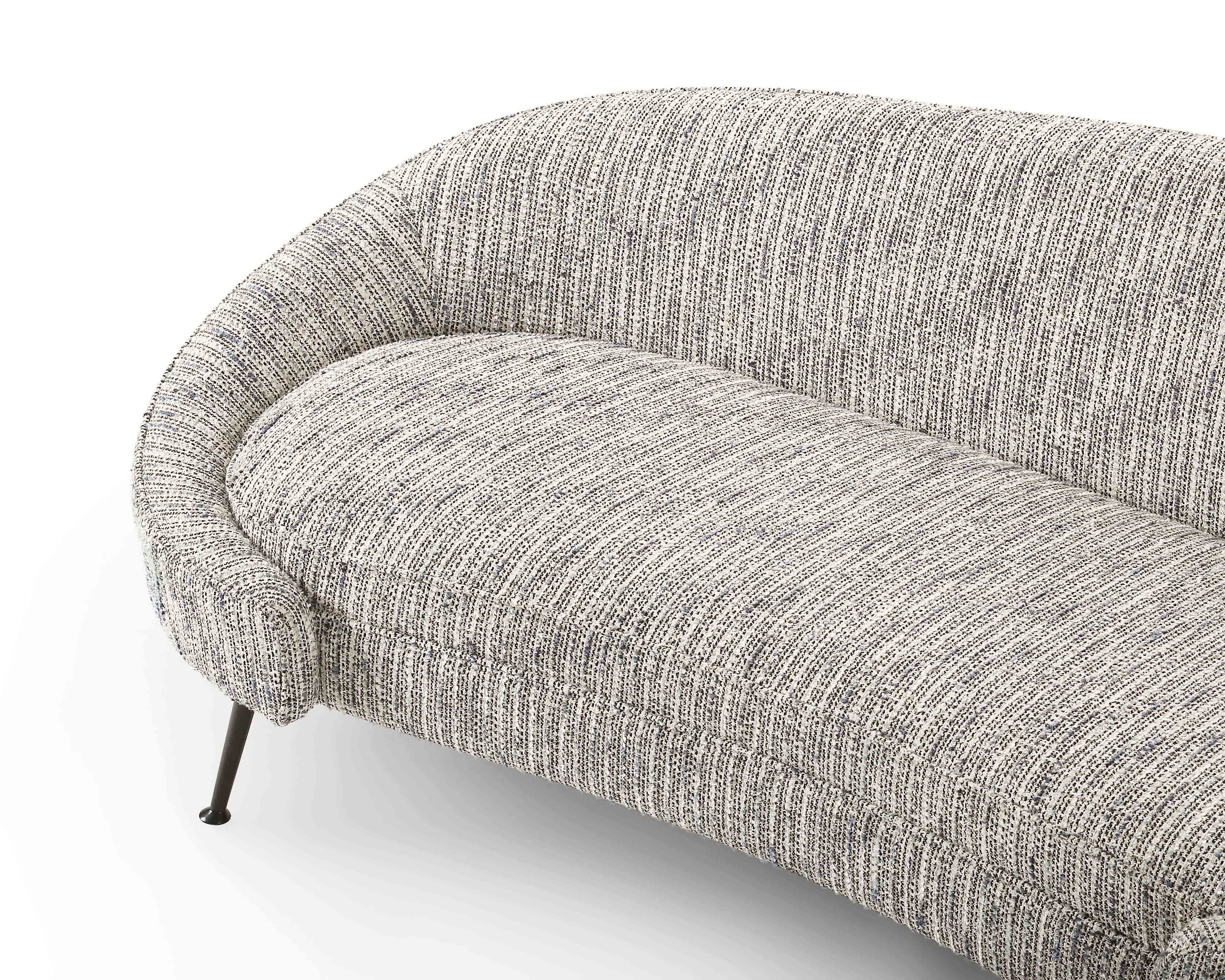 Aspen Sofa - Sherpa Grey/Matt Black