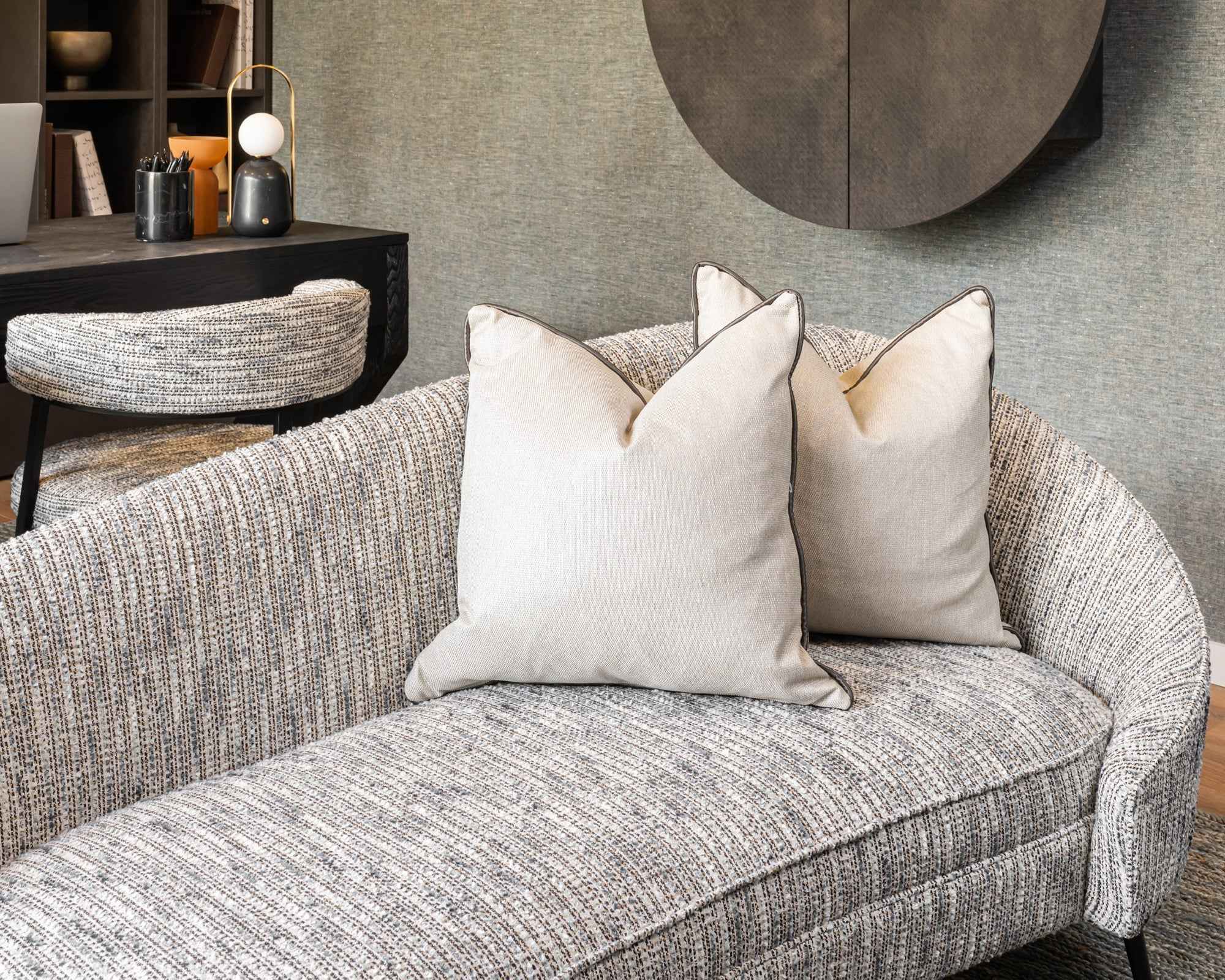 Aspen Sofa - Sherpa Grey/Matt Black