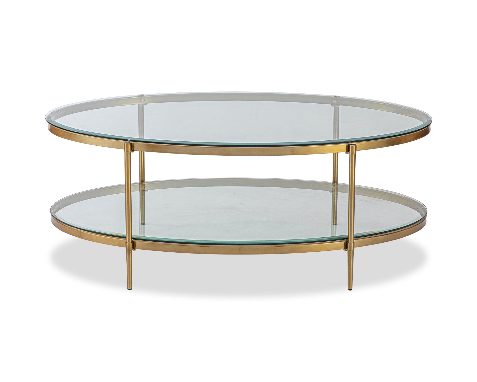 Adlon Coffee Table - Brushed Brass/Clear Glass