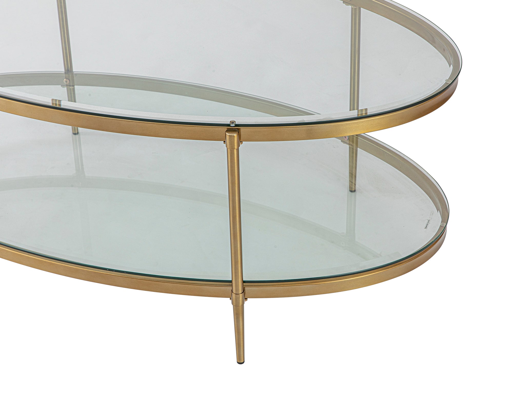 Adlon Coffee Table - Brushed Brass/Clear Glass