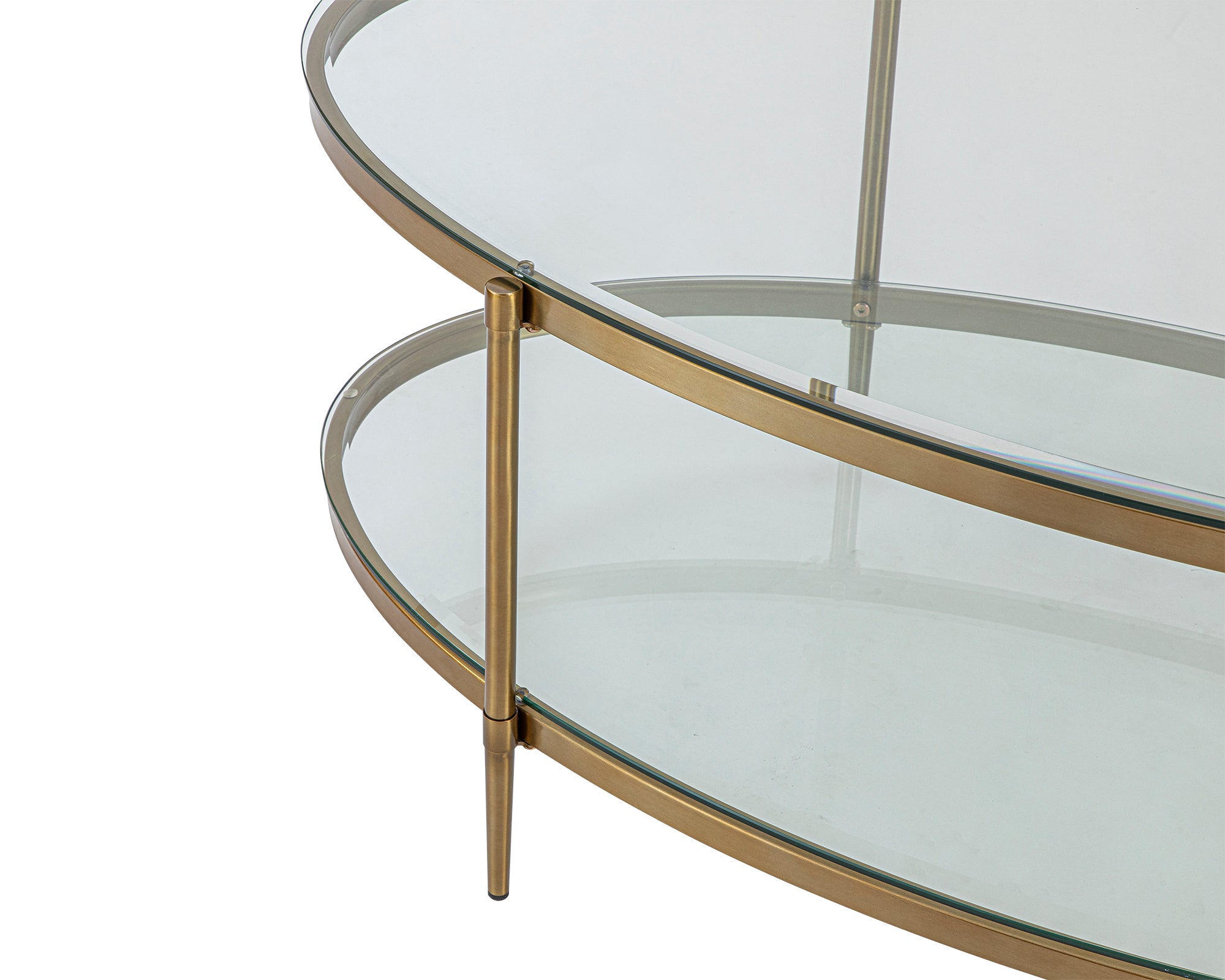 Adlon Coffee Table - Brushed Brass/Clear Glass