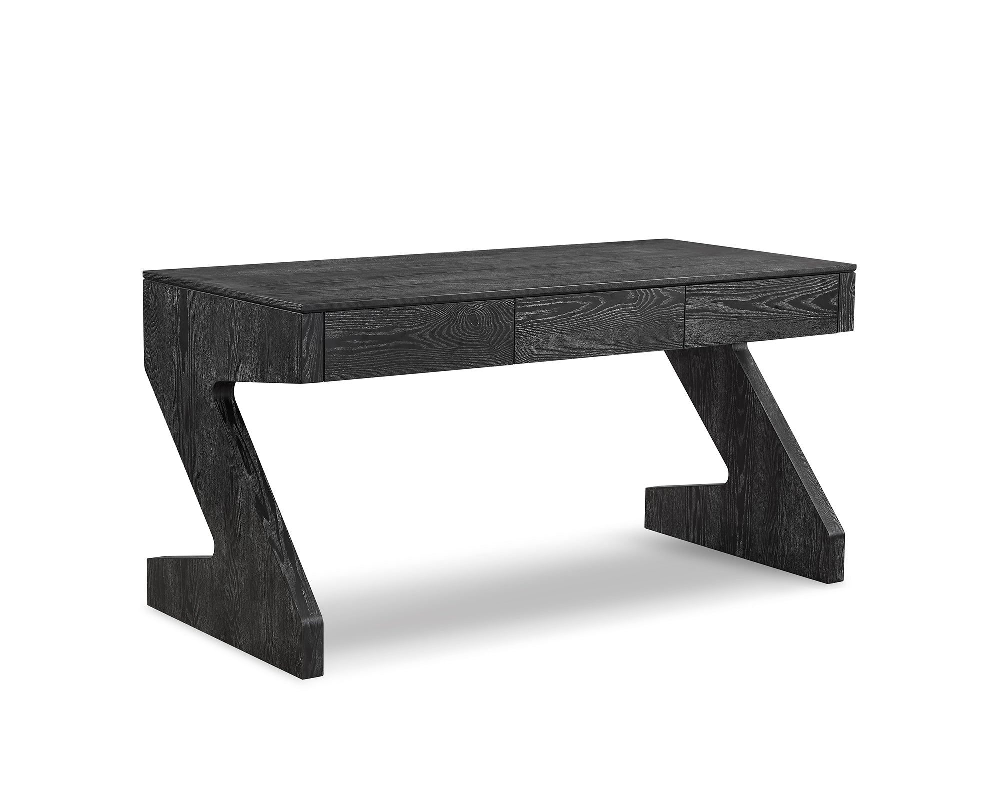 Zeta Desk - Matt Black Ash Veneer