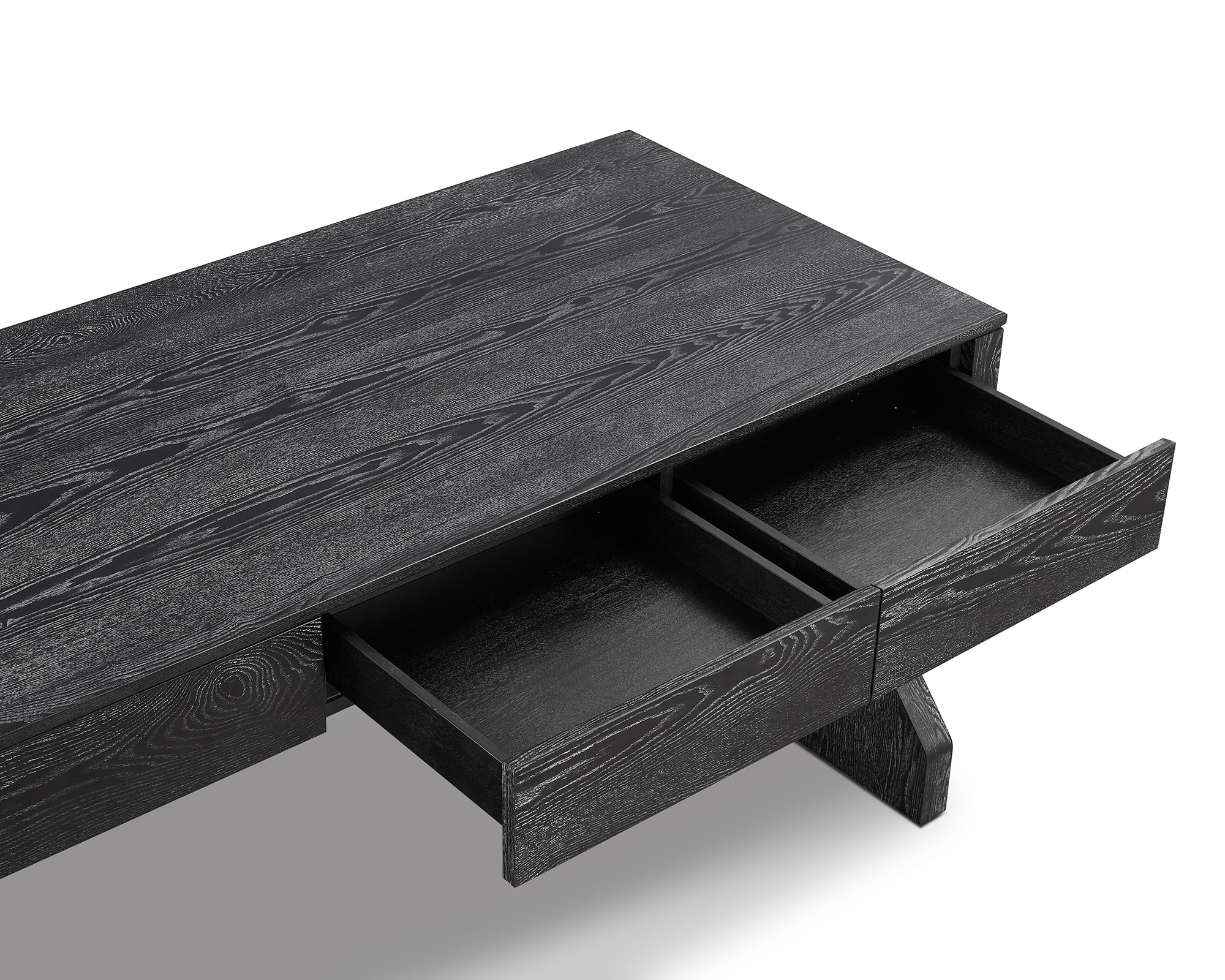 Zeta Desk - Matt Black Ash Veneer