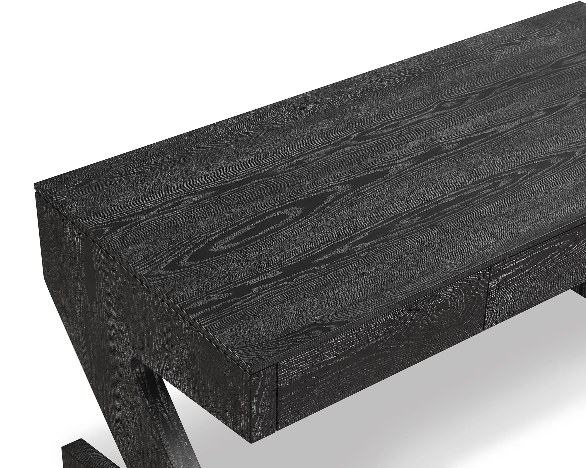 Zeta Desk - Matt Black Ash Veneer