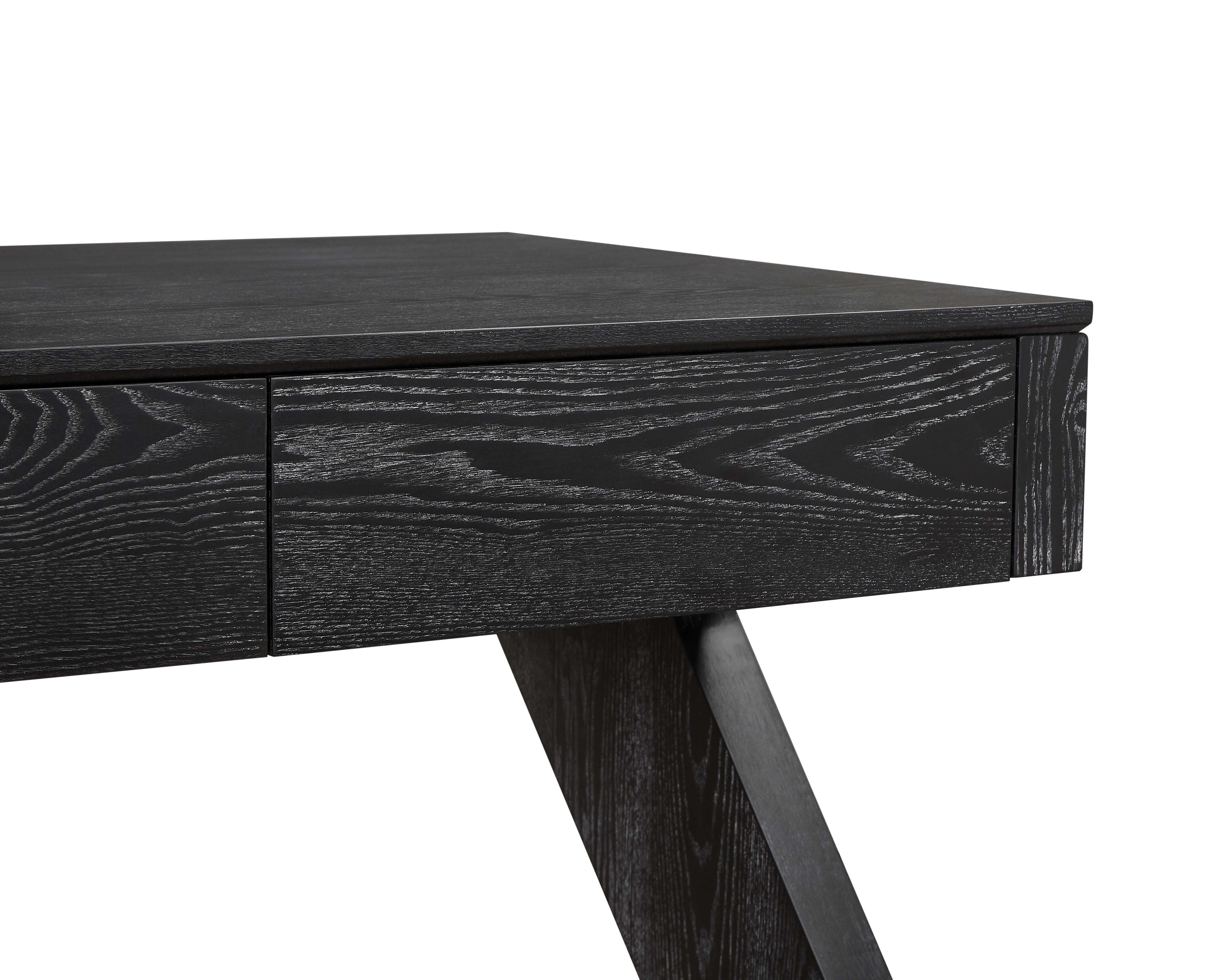 Zeta Desk - Matt Black Ash Veneer