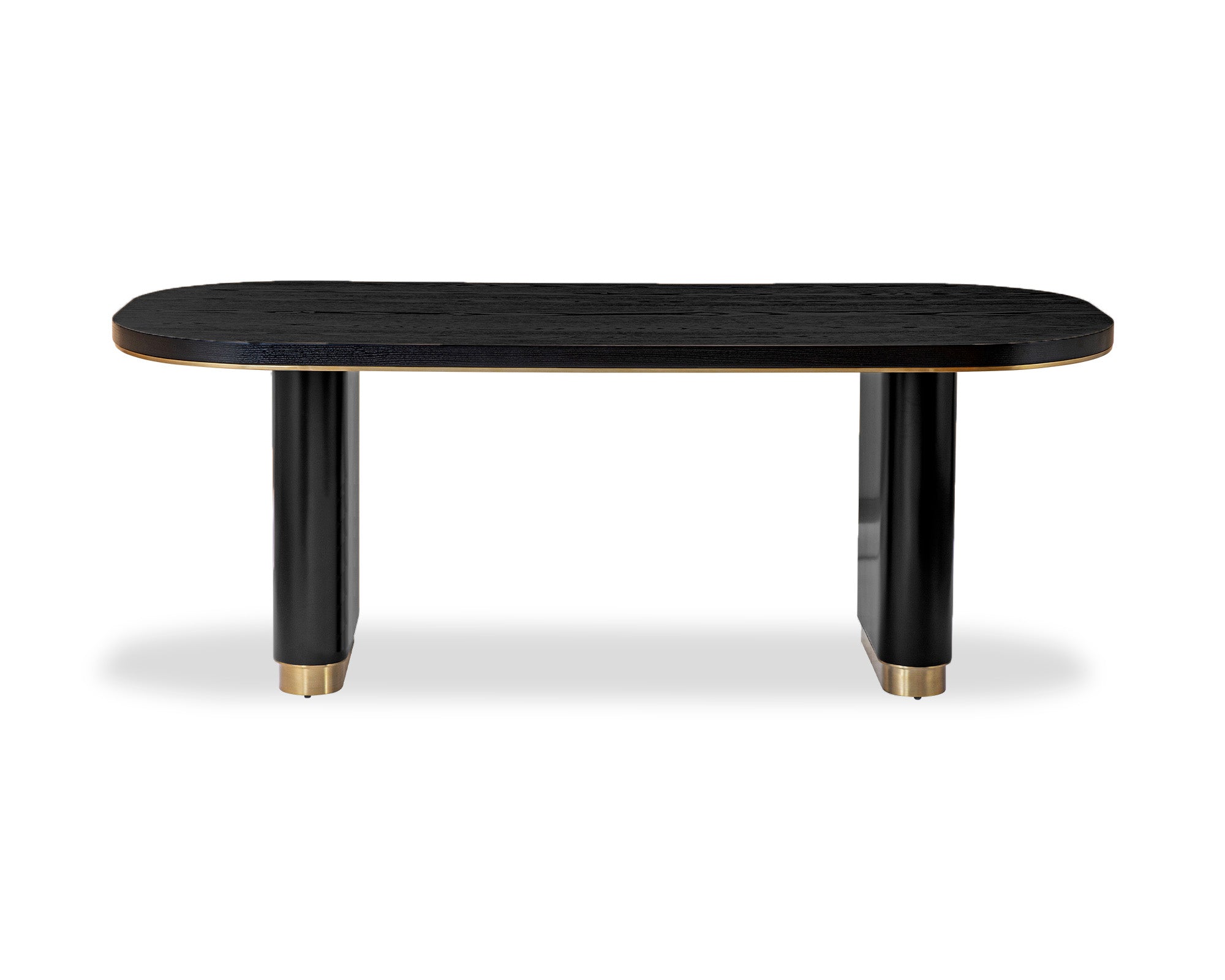 Chaplin Dining Table - Black Ash Veneer/Brushed Brass