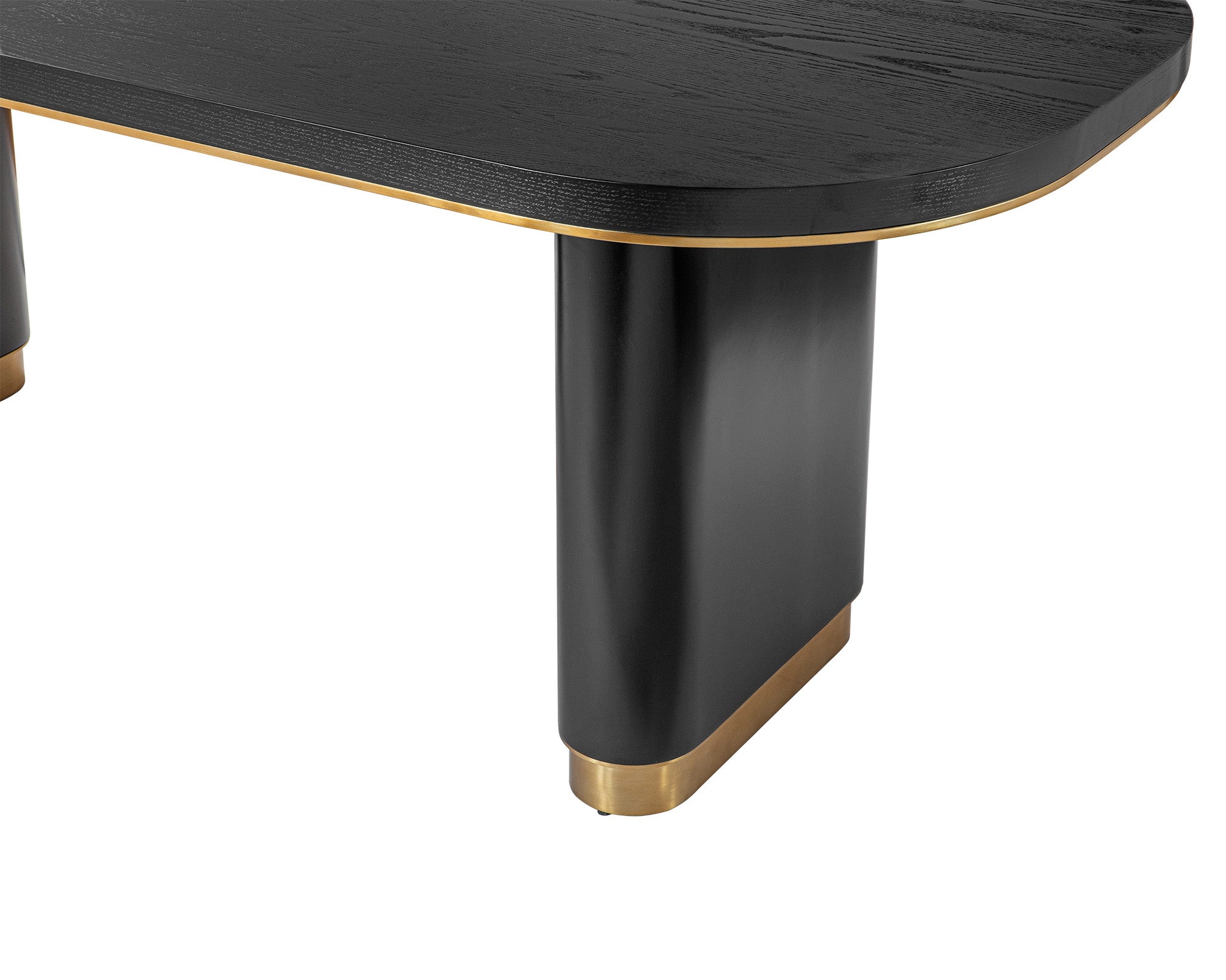 Chaplin Dining Table - Black Ash Veneer/Brushed Brass