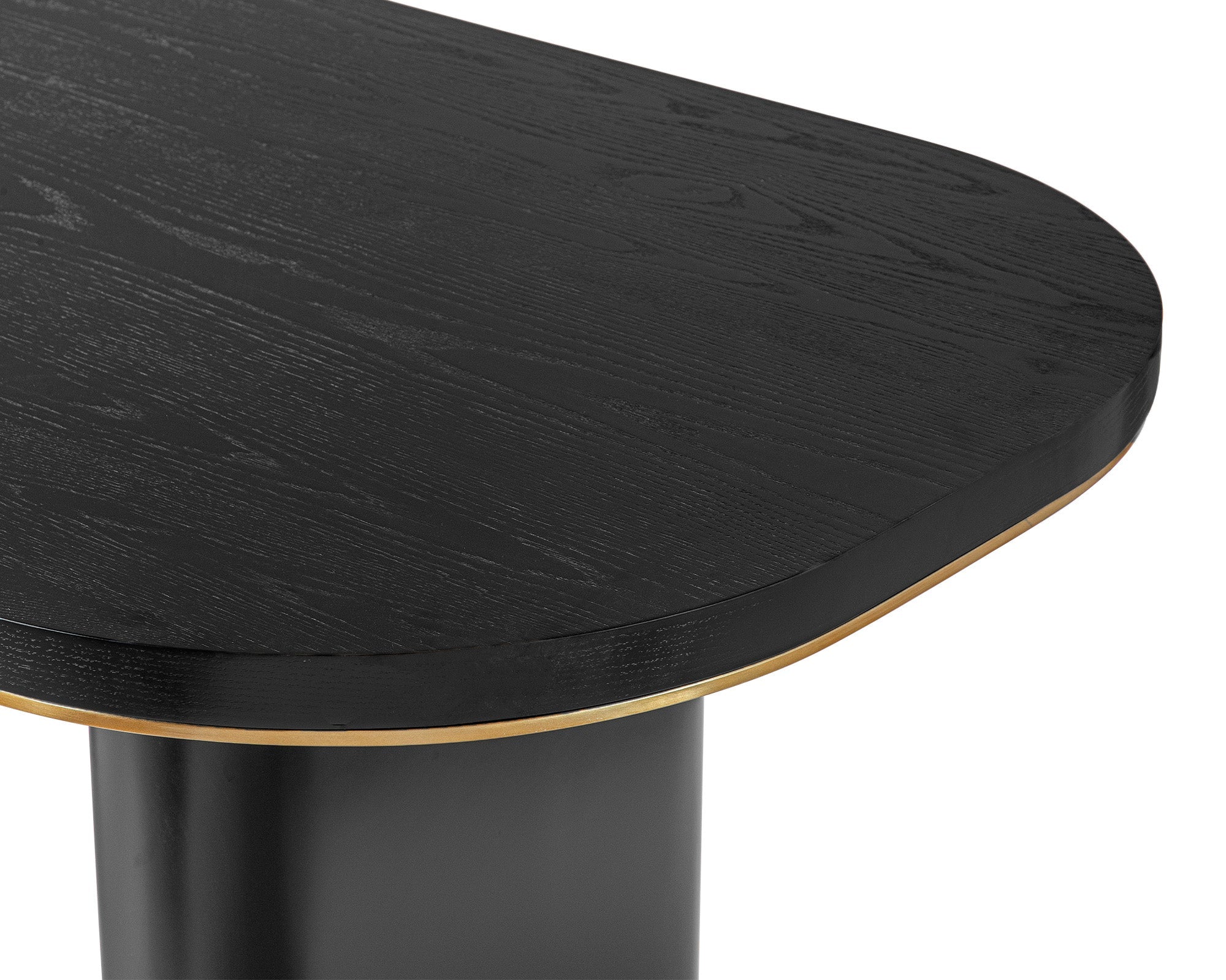 Chaplin Dining Table - Black Ash Veneer/Brushed Brass