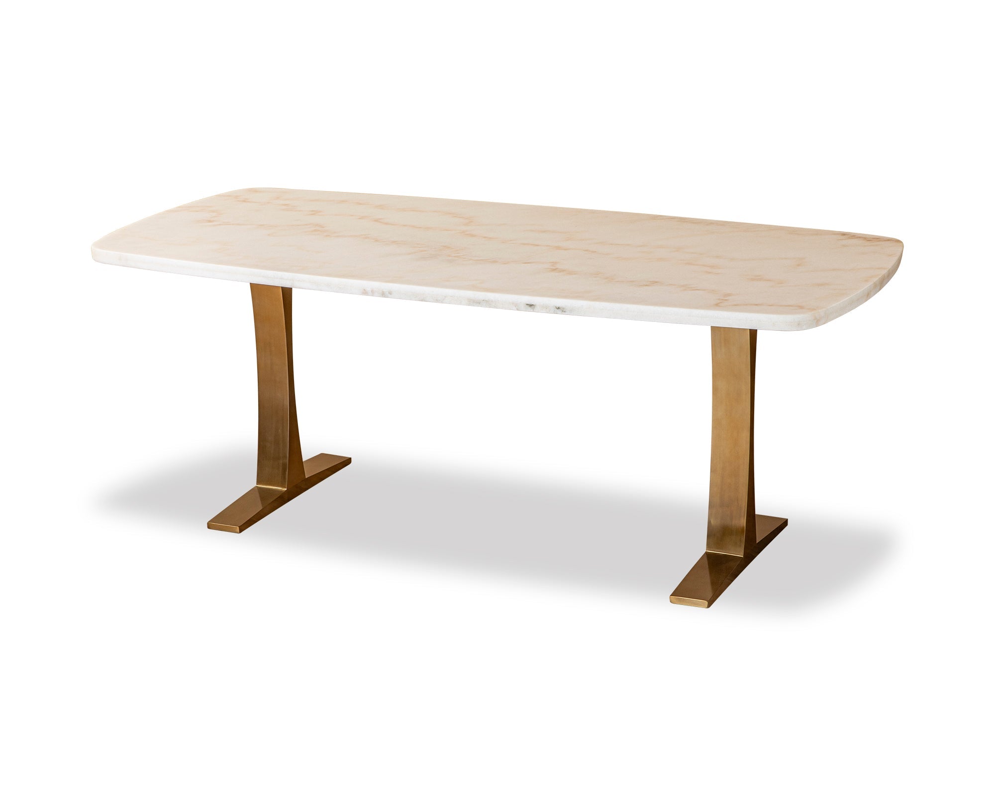 Tatler Dining Table - White Marble Top, Brass Stainless Steel