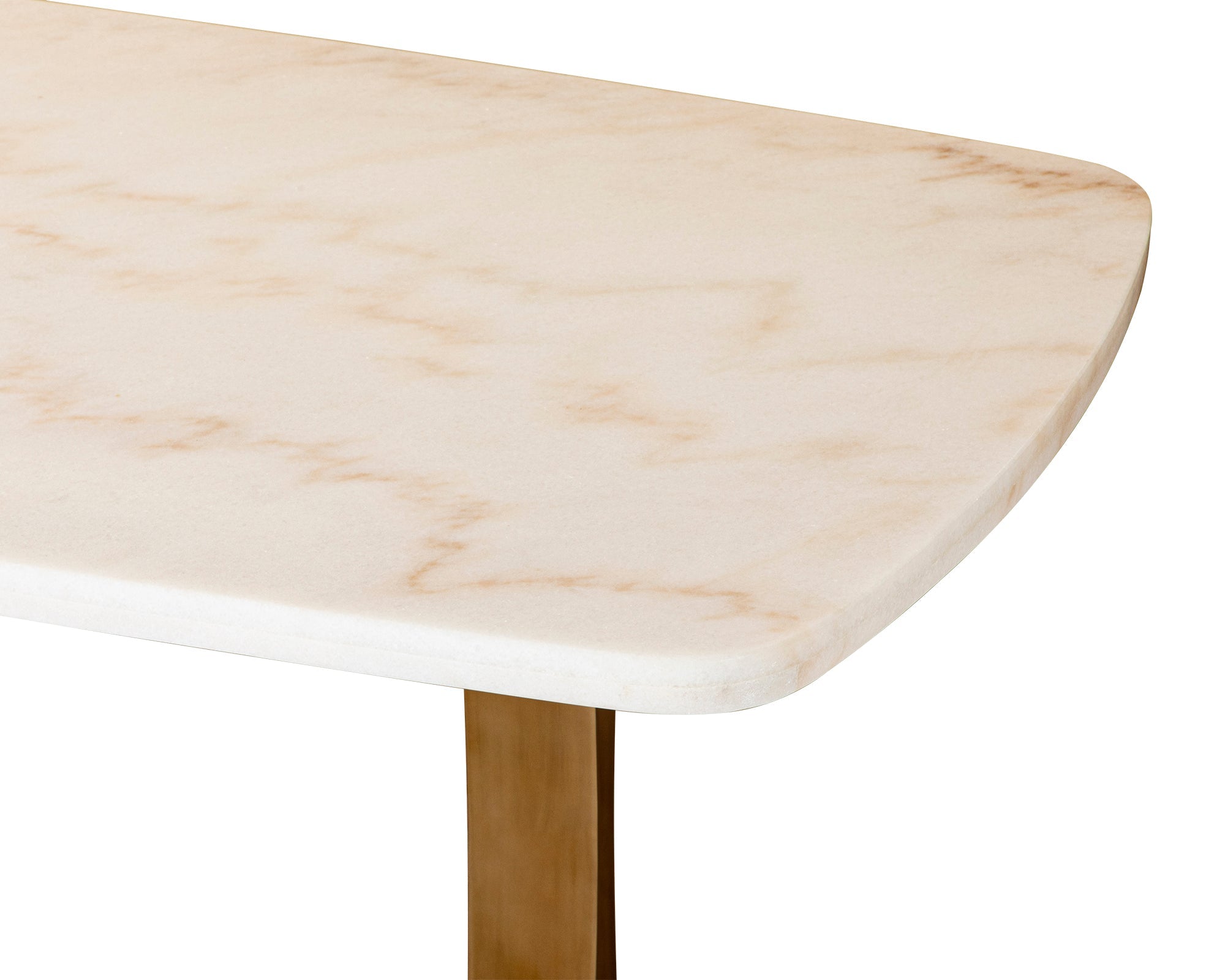 Tatler Dining Table - White Marble Top, Brass Stainless Steel