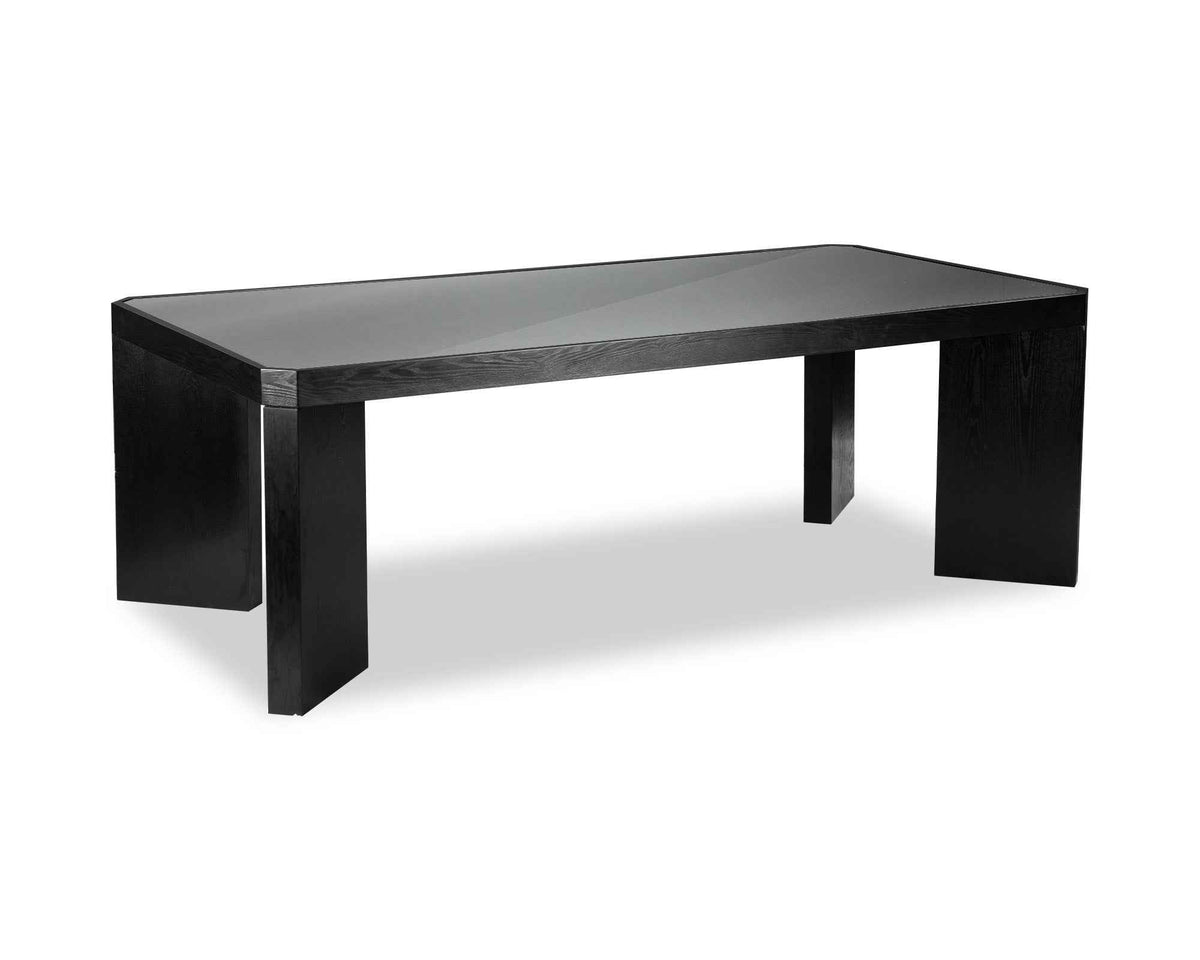 Baltimore Dining Table - Black Ash & Glass