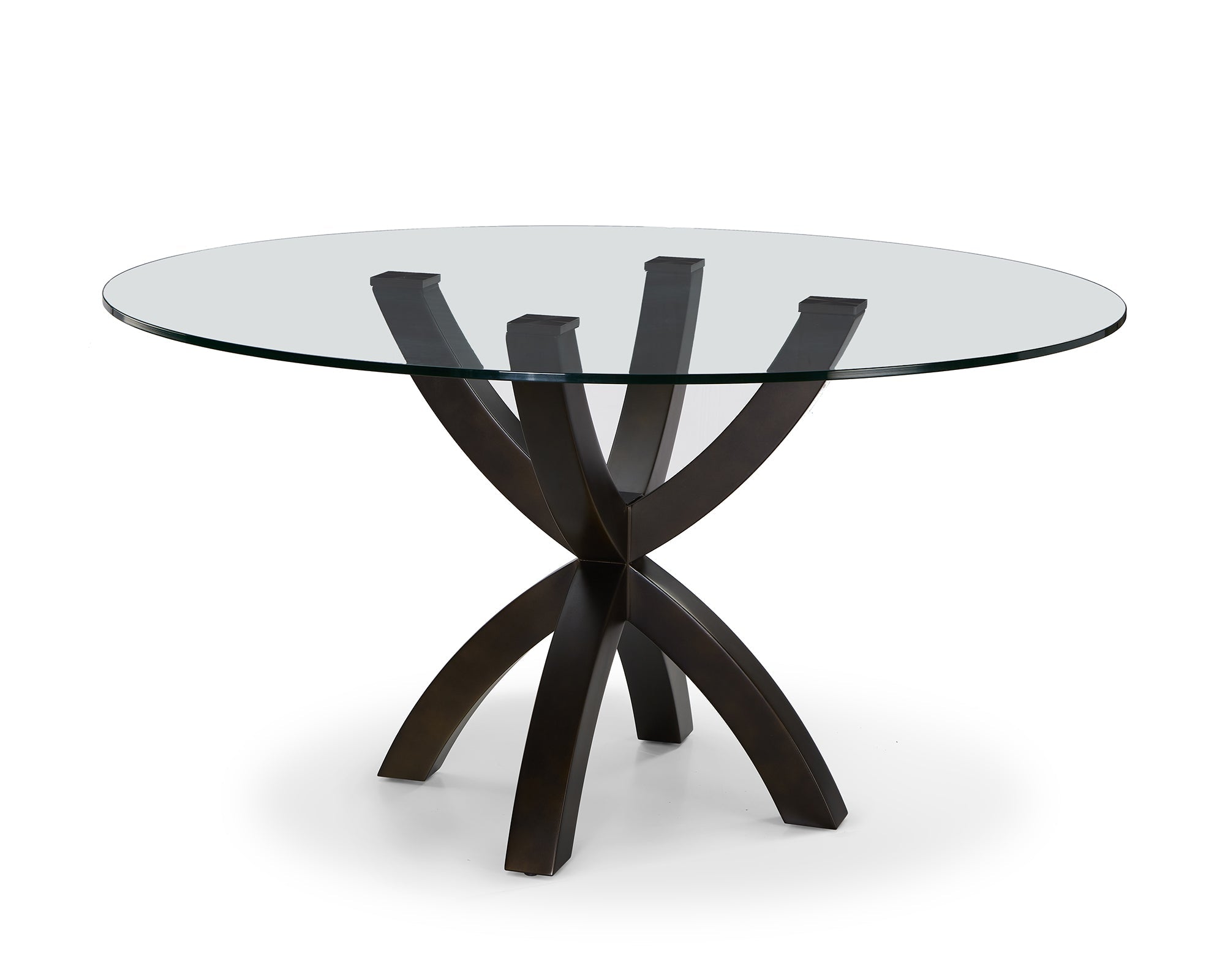Malone Dining Table - Industrial Brown/Glass